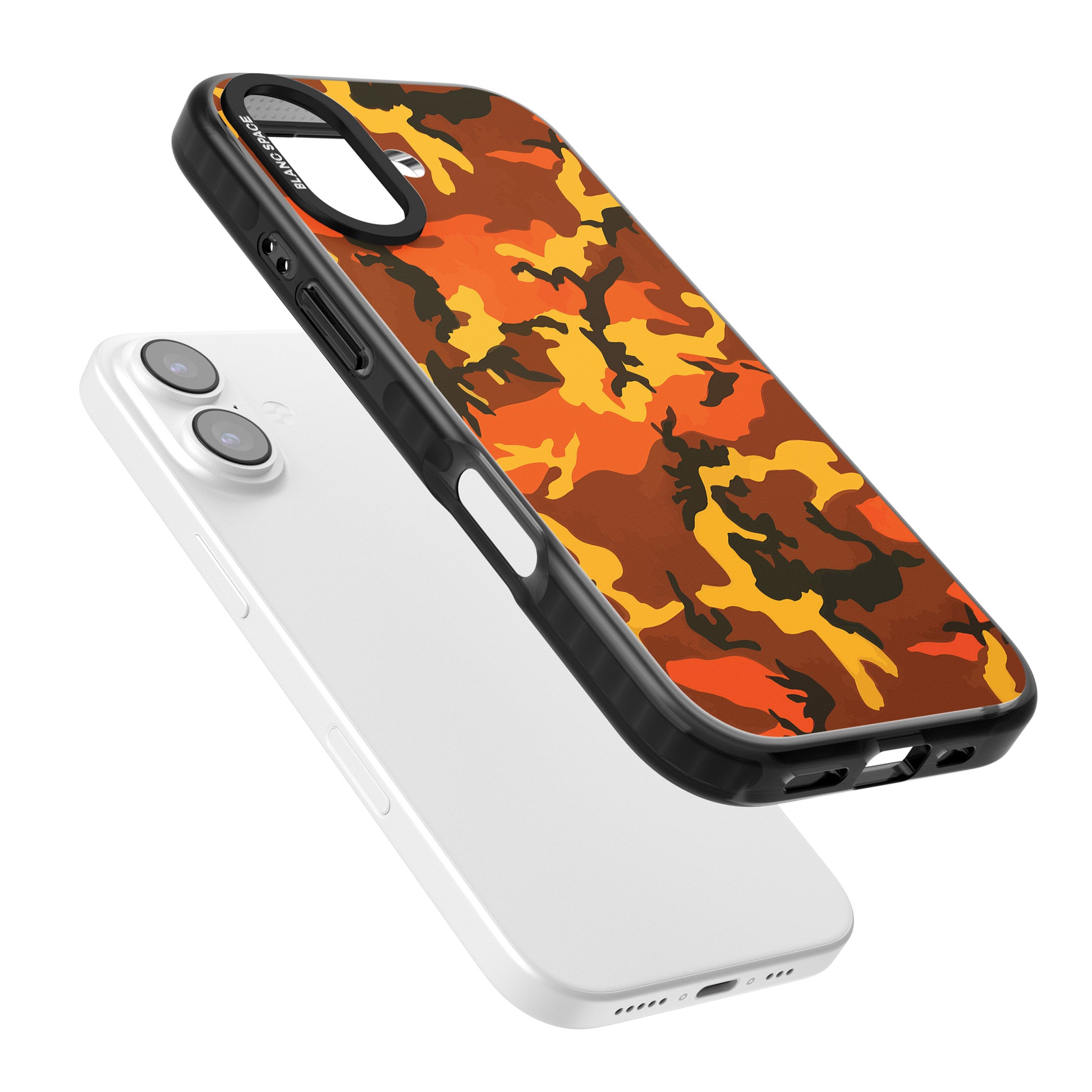 Orange Camo iPhone 17 Impact Pro Black Phone Case Colours