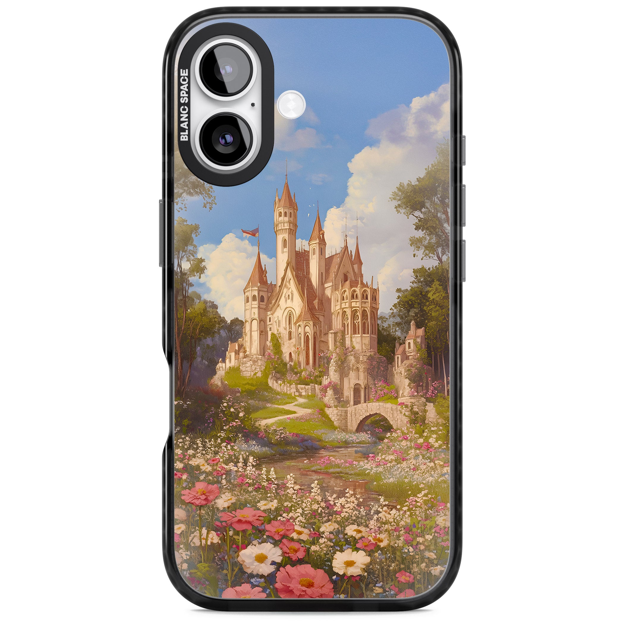 Castle Flower Fields iPhone 17 Impact Pro Black Phone Case