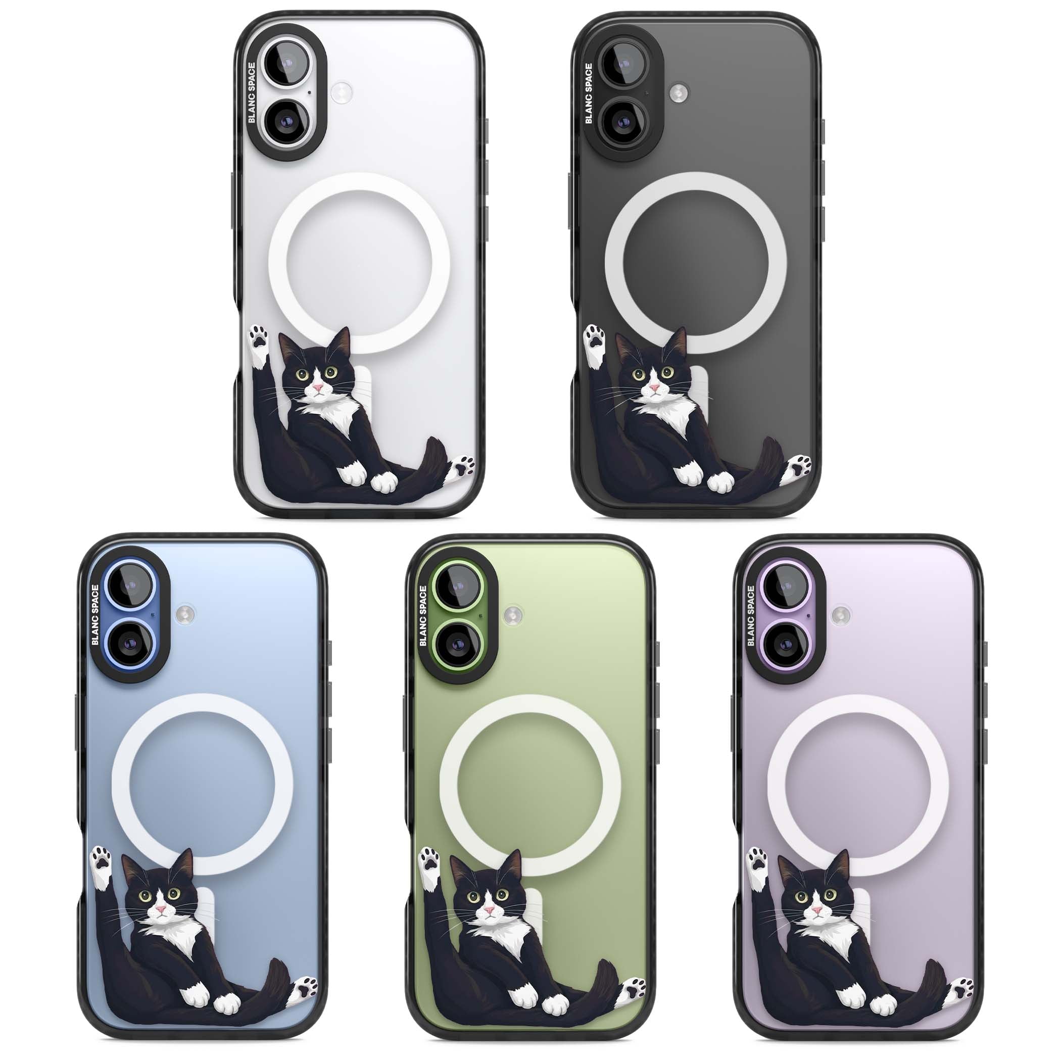 Mid-Groom Cat animals iPhone case | Black Impact Magsafe case for iPhone 17