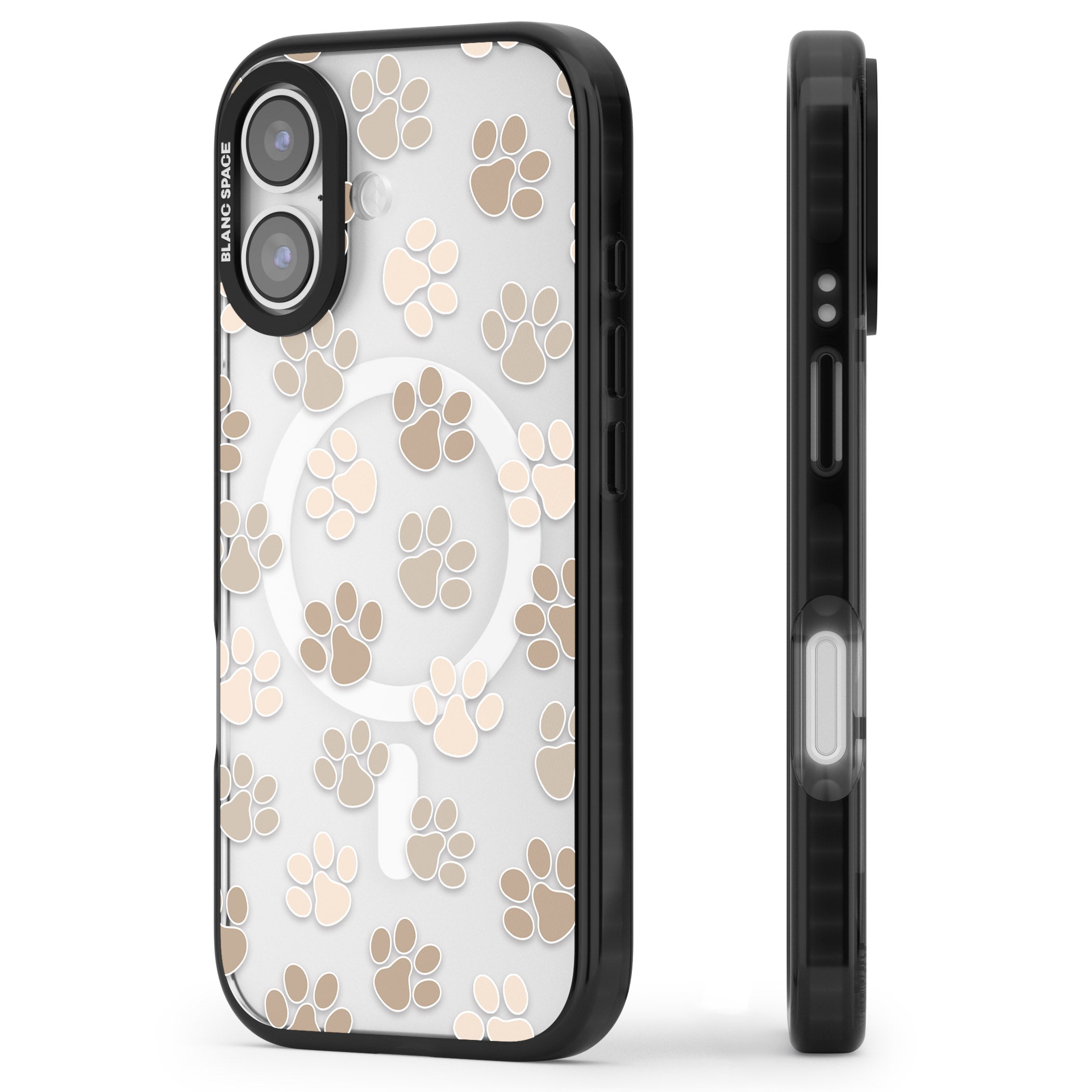 Paw Prints iPhone 17 Impact Pro Black Phone Case Side Profile