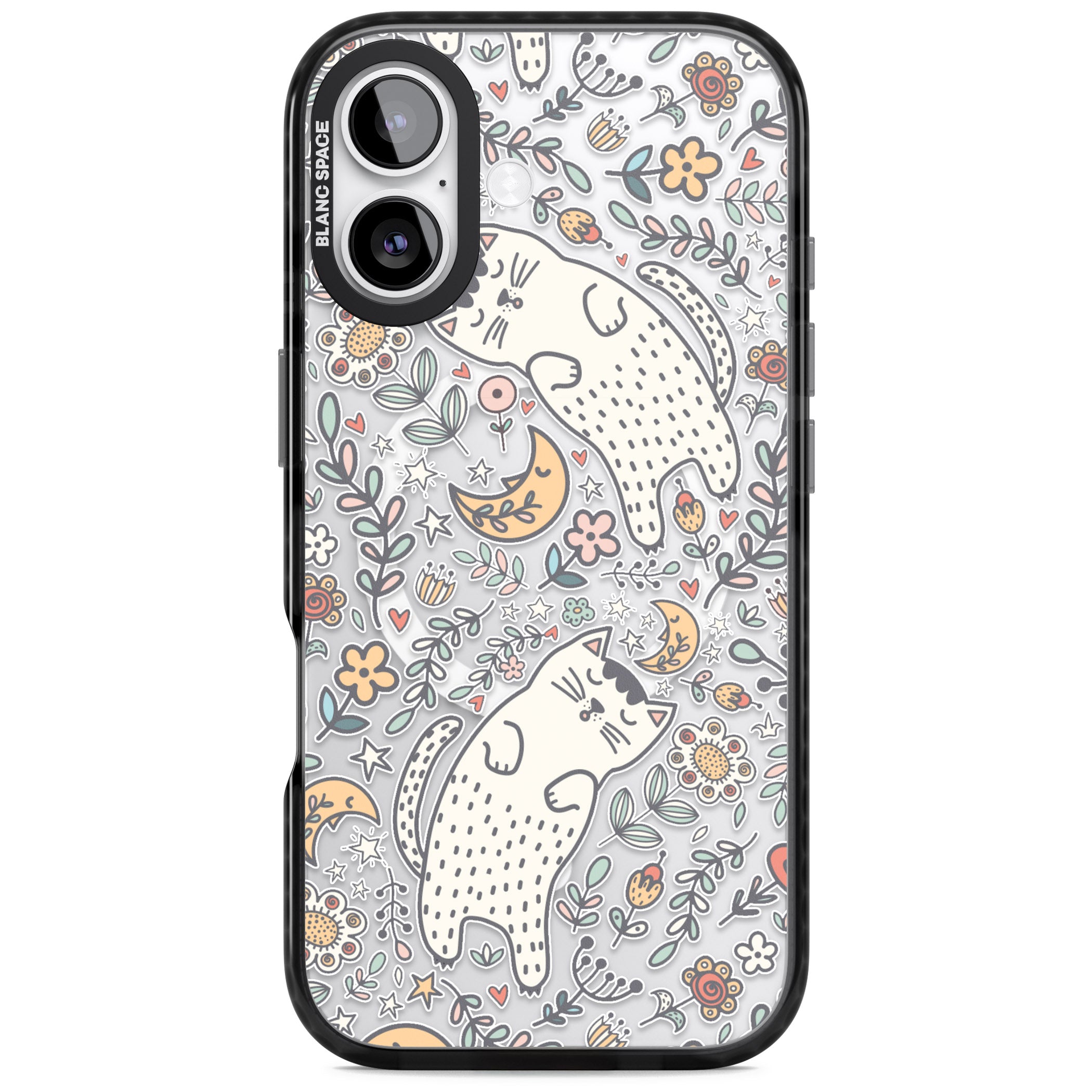 Sleeping Cat Pattern iPhone 17 Impact Pro Black Phone Case