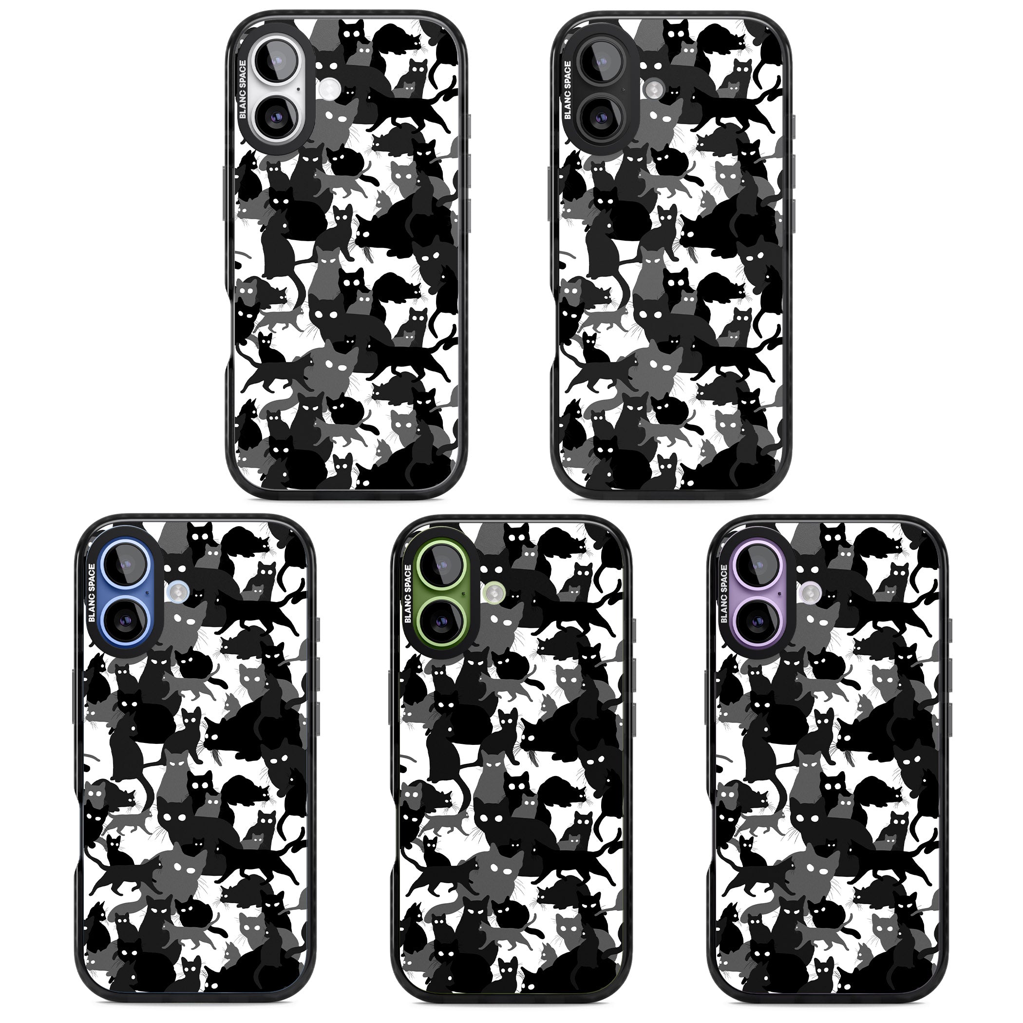 Black & White Cat Camouflage iPhone 17 Impact Pro Black Phone Case APT Impact Protection