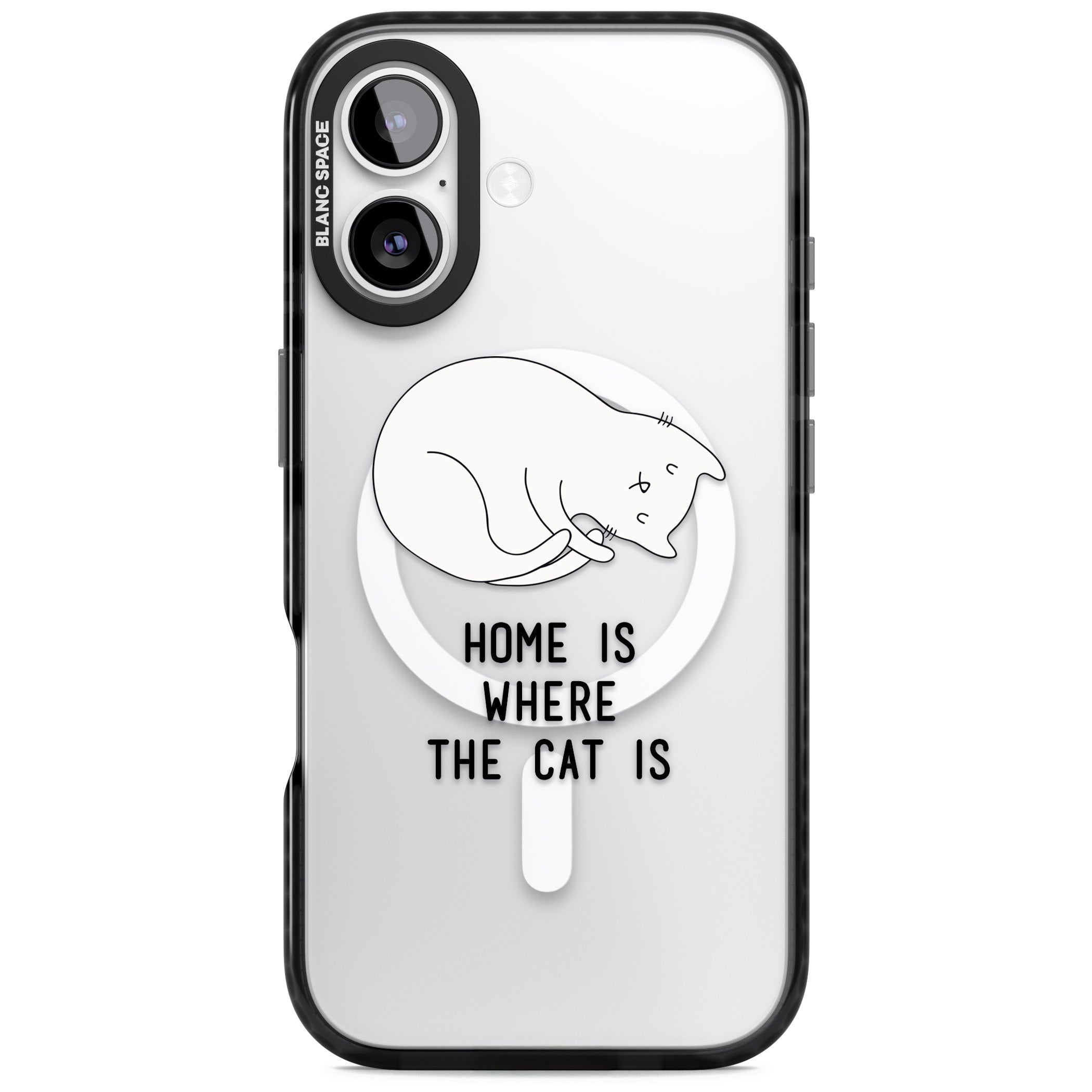 Home Is Where The Cat Is iPhone 17 Impact Pro Black Phone Case