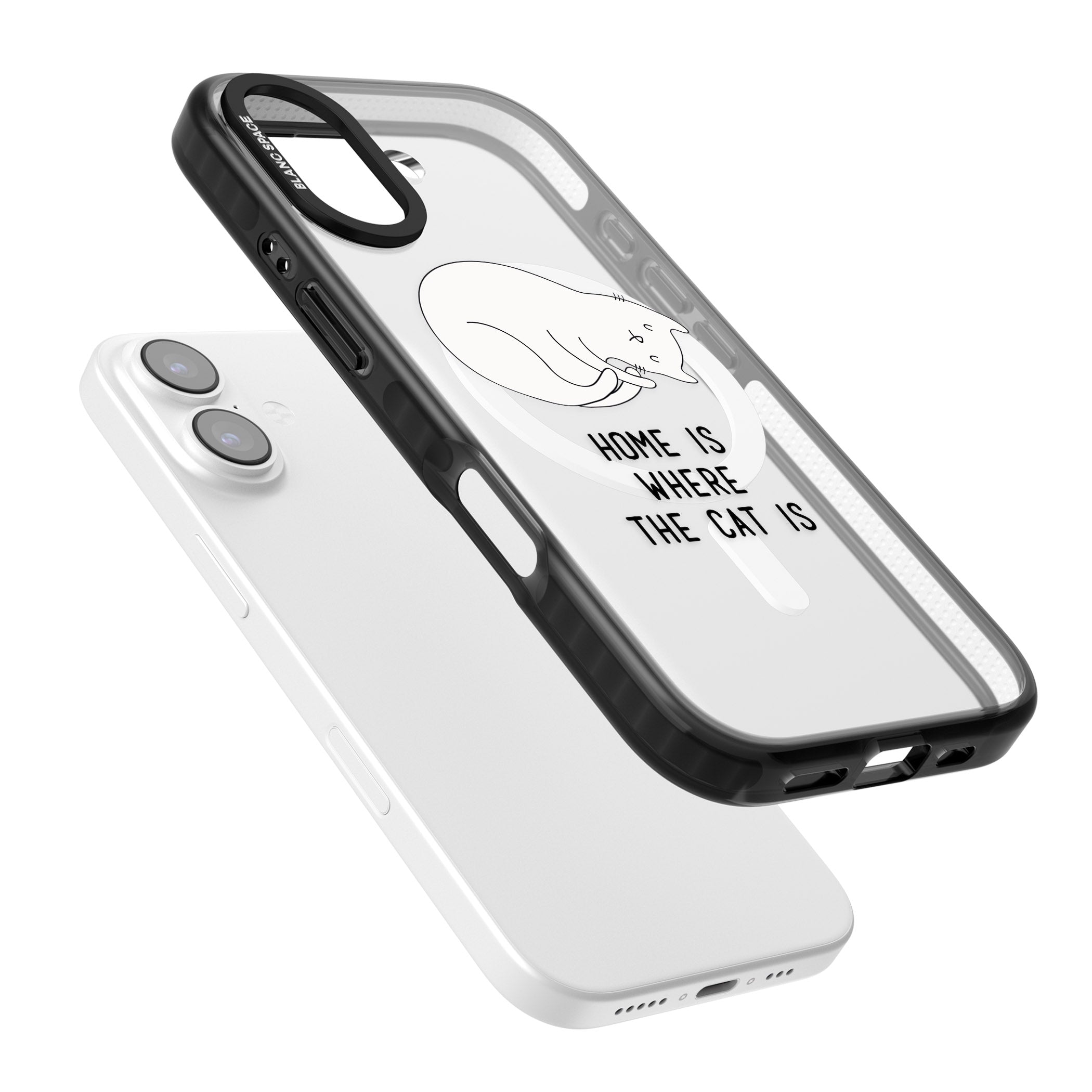 Home Is Where The Cat Is iPhone 17 Impact Pro Black Phone Case Colours