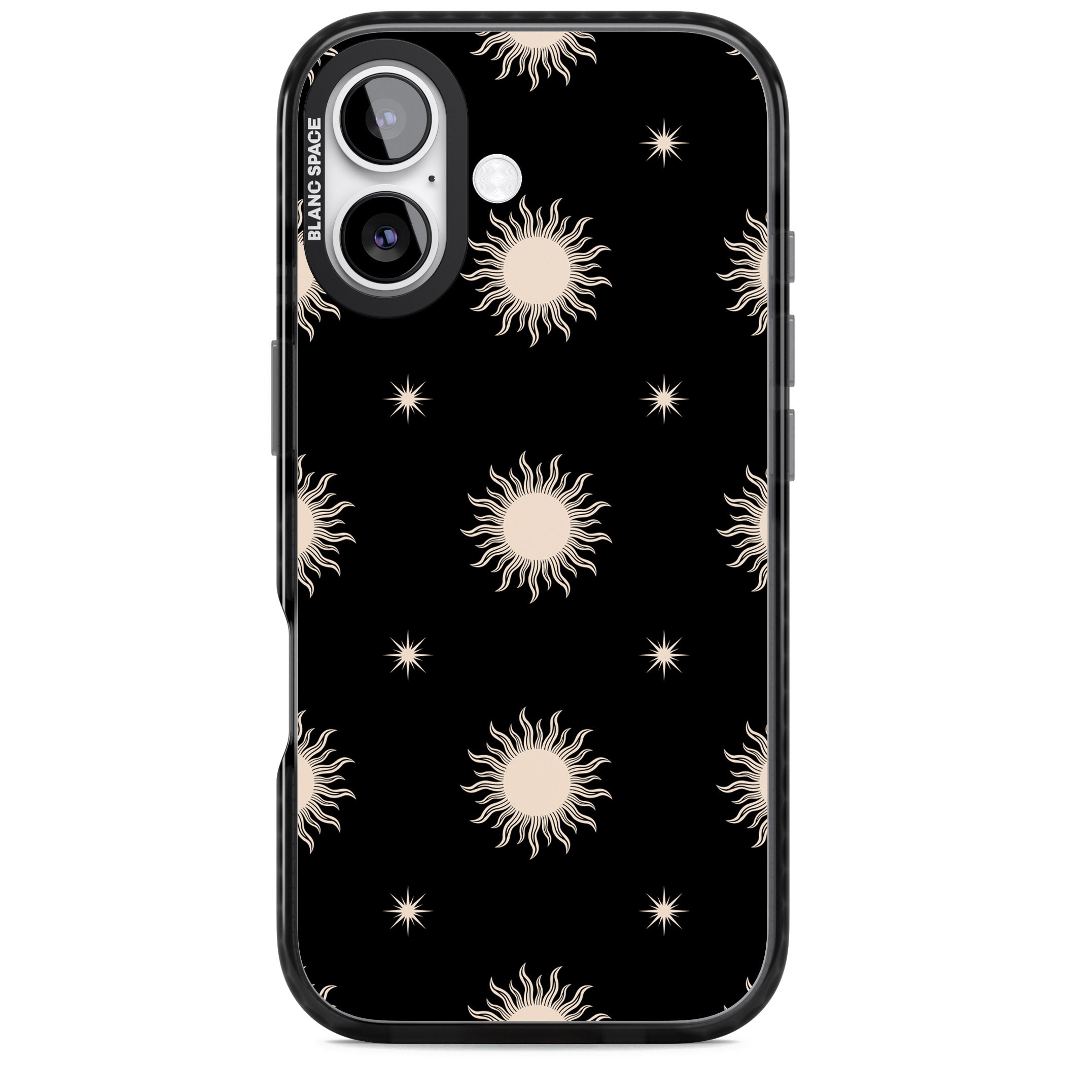 Celestial Patterns Classic Suns (Black) iPhone 17 Impact Pro Black Phone Case
