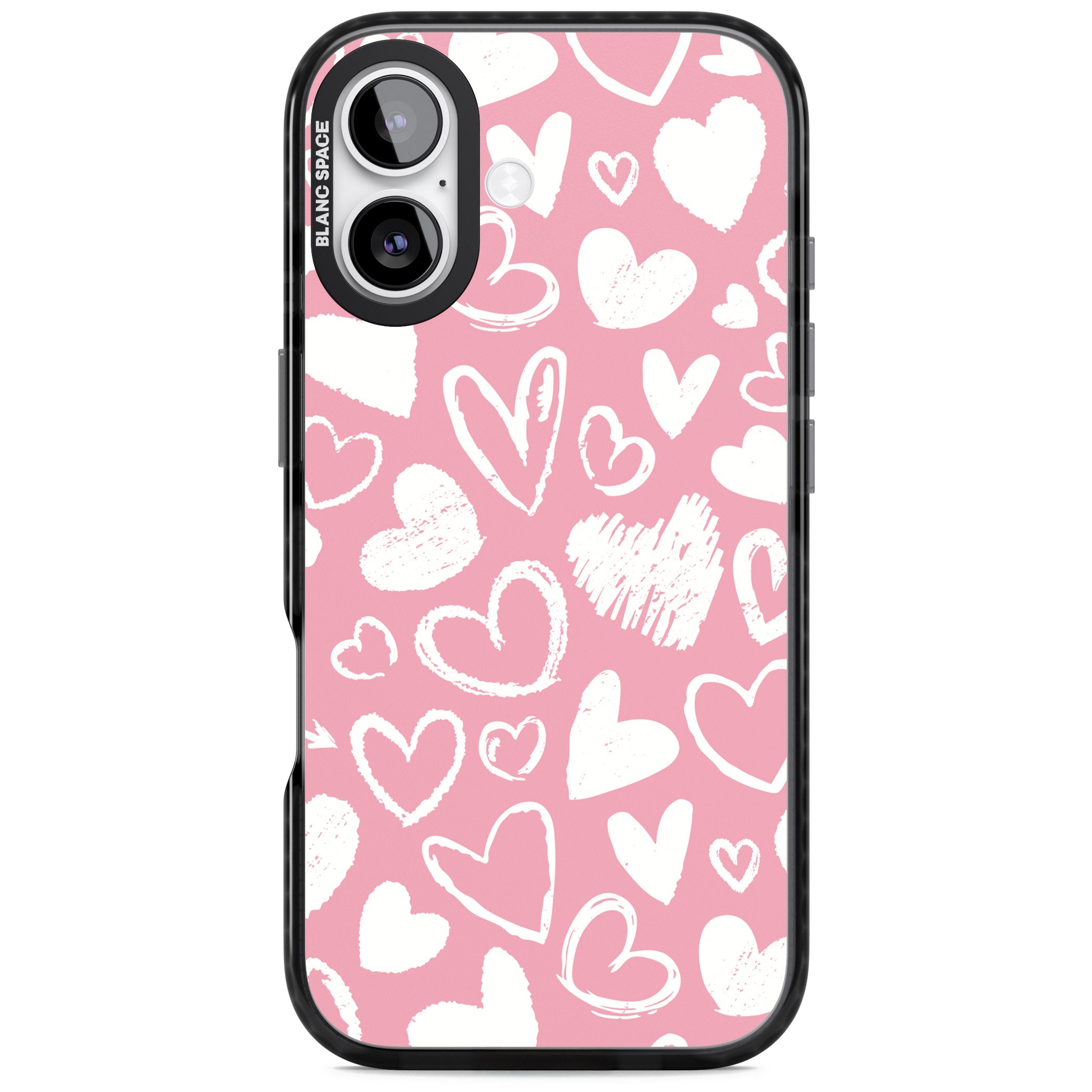 Chalk Hearts iPhone 17 Impact Pro Black Phone Case