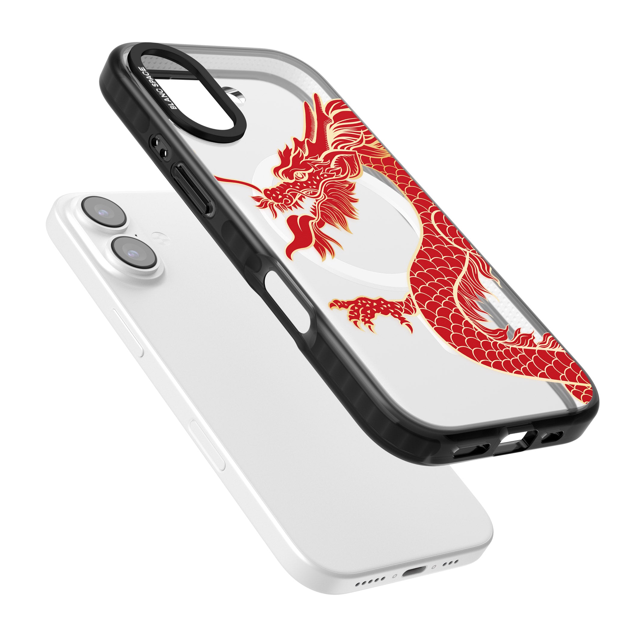 Large Red Dragon iPhone 17 Impact Pro Black Phone Case Colours