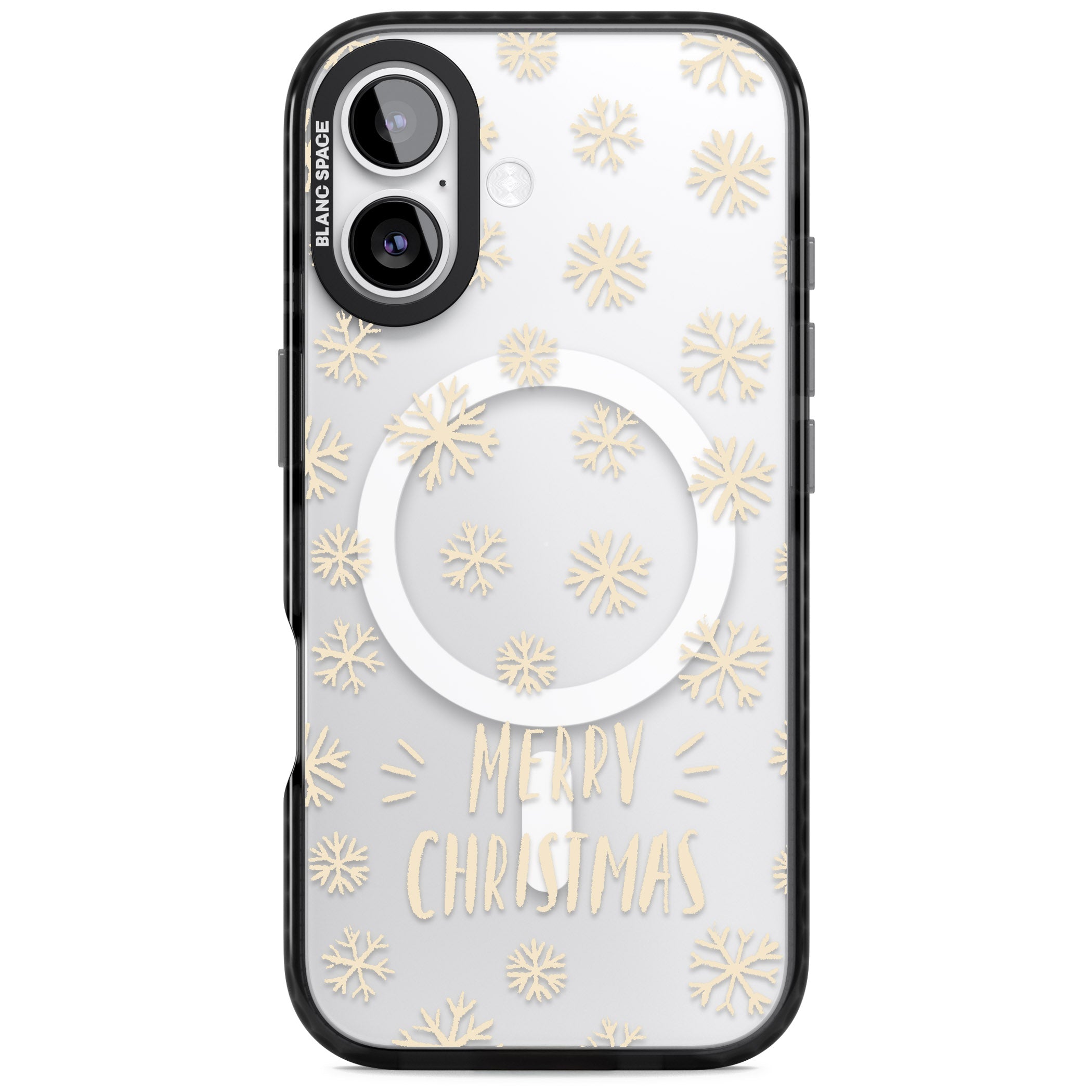 Christmas Snowflake Pattern iPhone 17 Impact Pro Black Phone Case