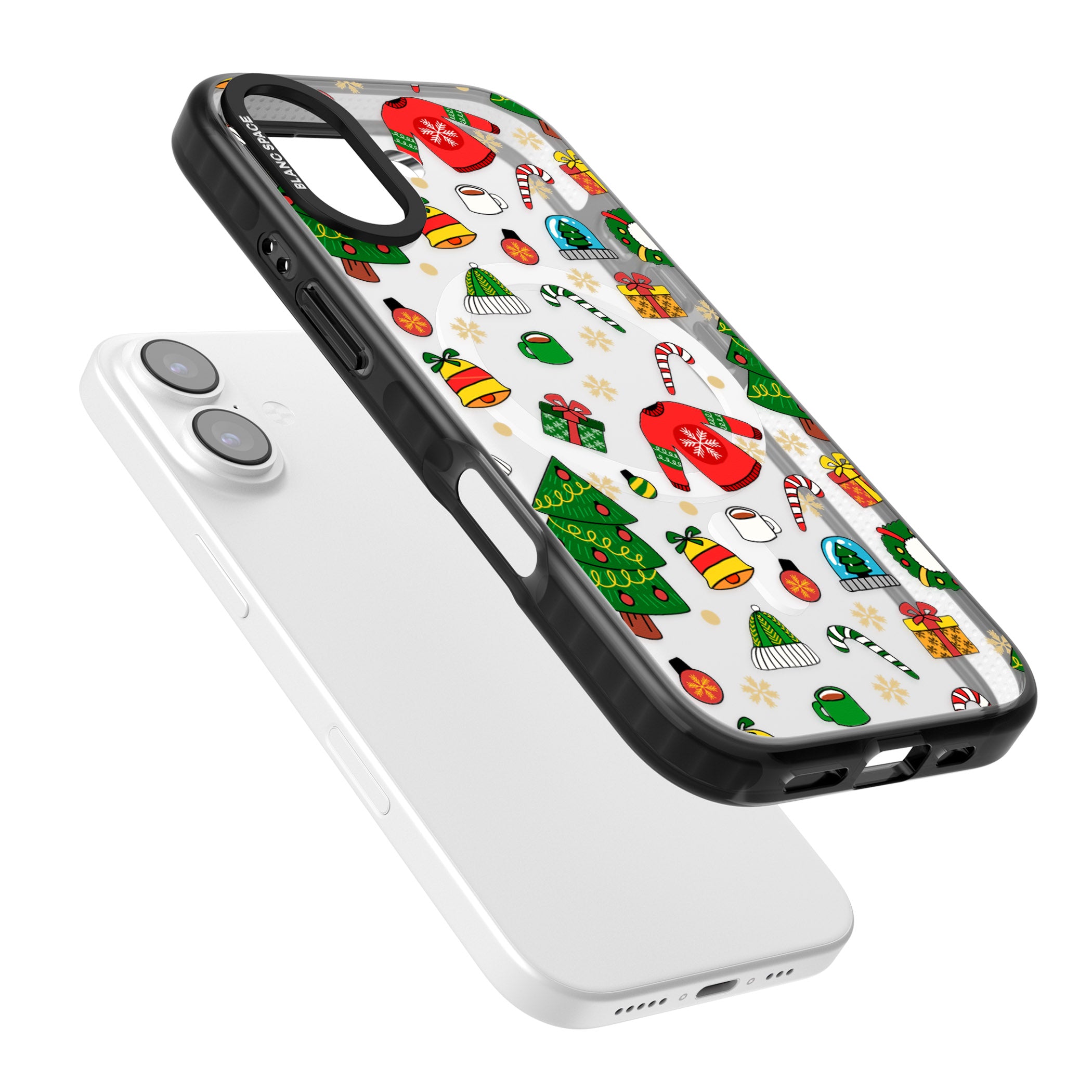 Christmas Mixture Pattern iPhone 17 Impact Pro Black Phone Case Colours