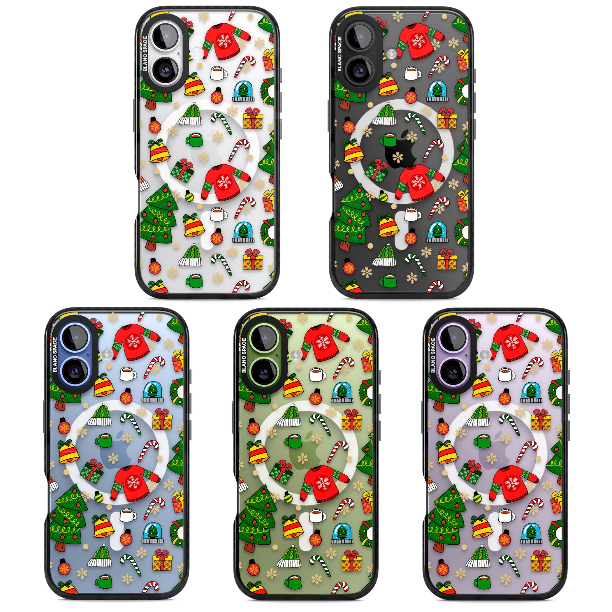 Christmas Mixture Pattern iPhone 17 Impact Pro Black Phone Case APT Impact Protection