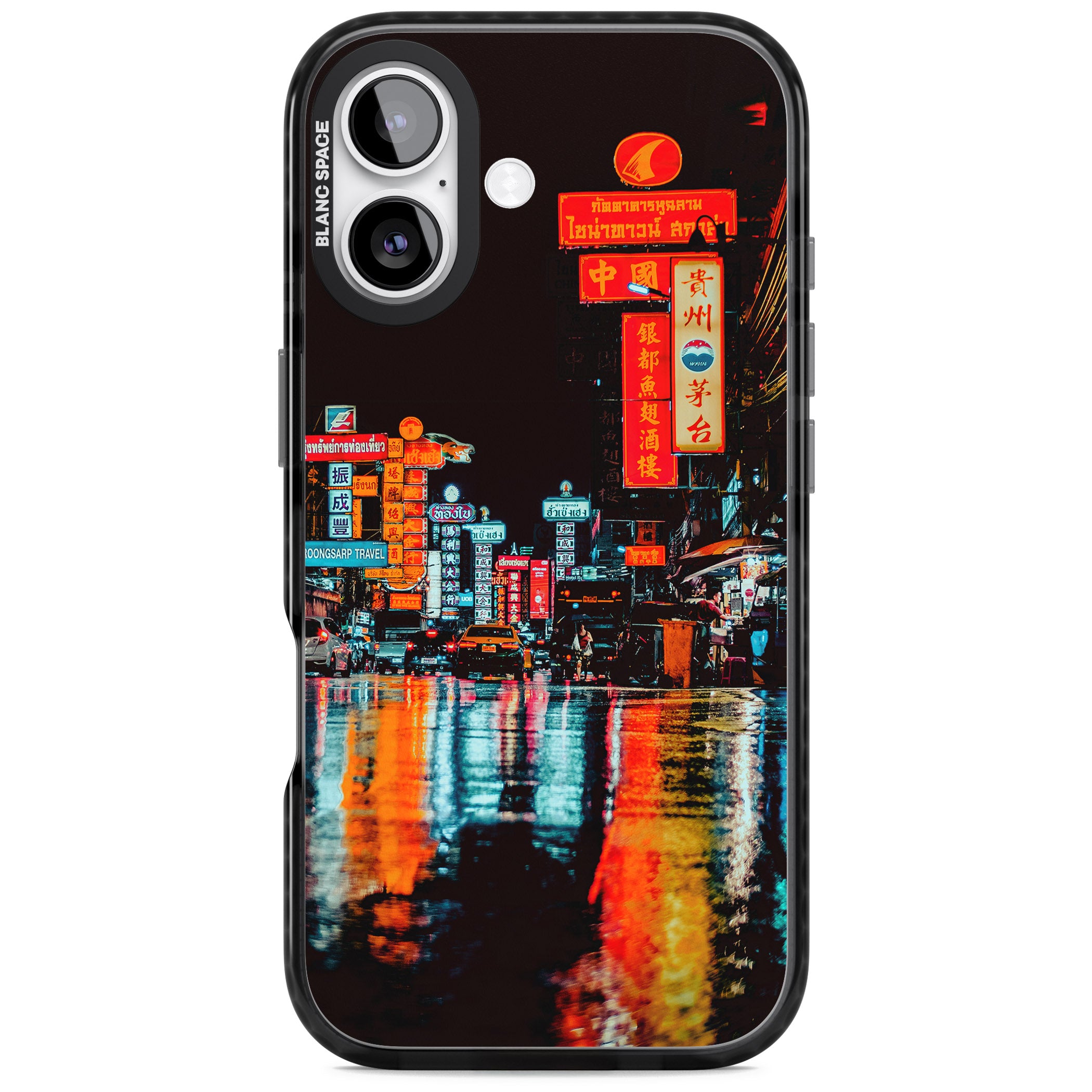 Neon City iPhone 17 Impact Pro Black Phone Case