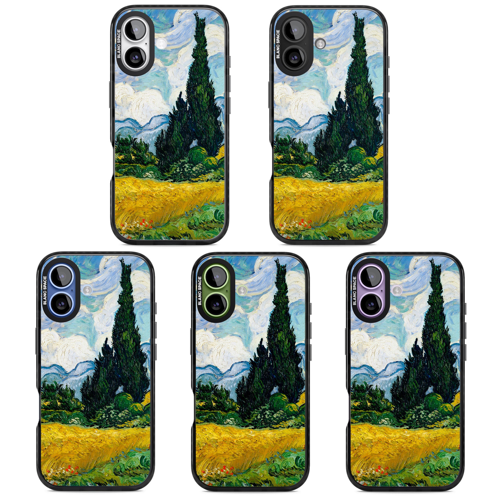 Wheat Field With Cypresses By Vincent Van Gogh iPhone 17 Impact Pro Black Phone Case APT Impact Protection