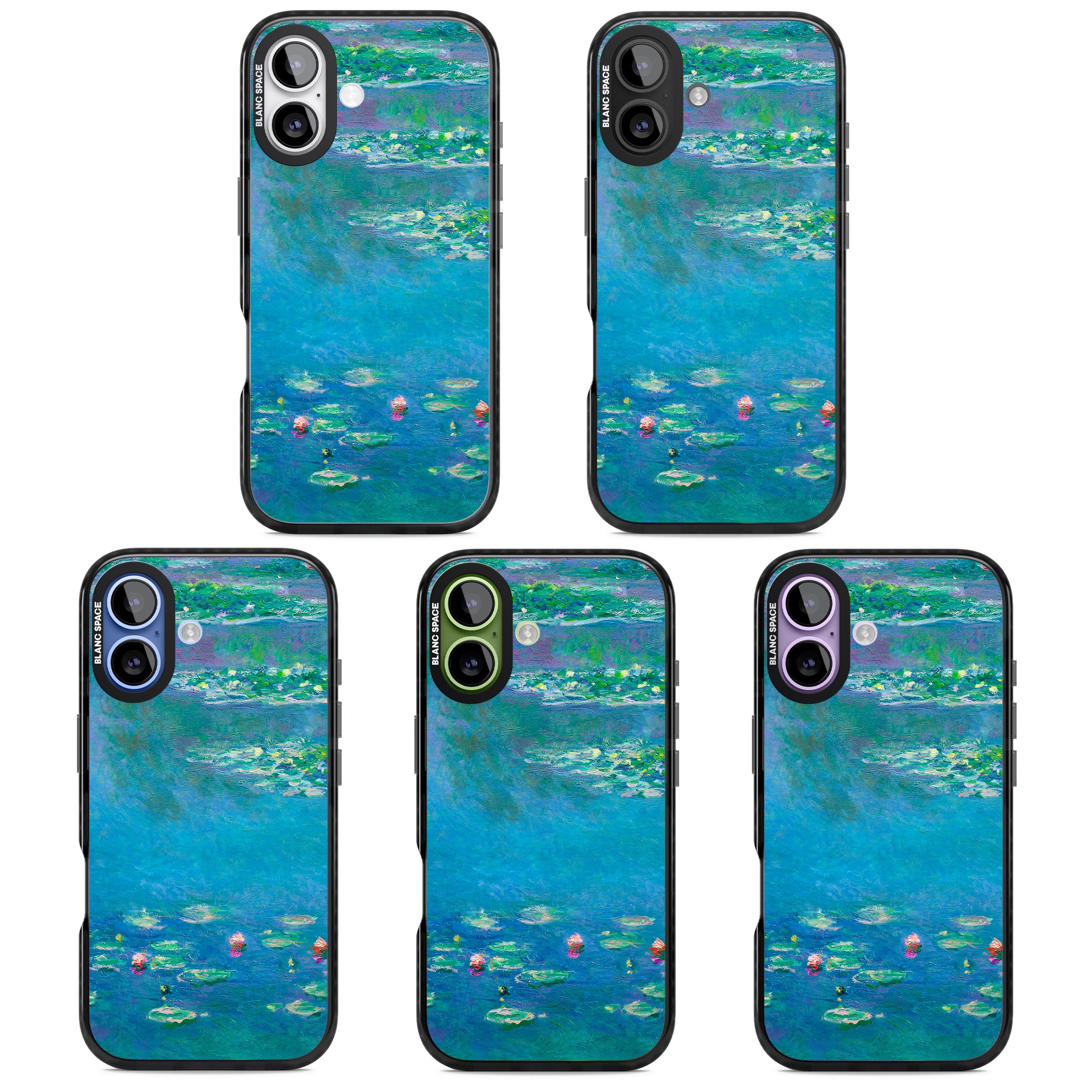 Water Lilies iPhone 17 Impact Pro Black Phone Case APT Impact Protection