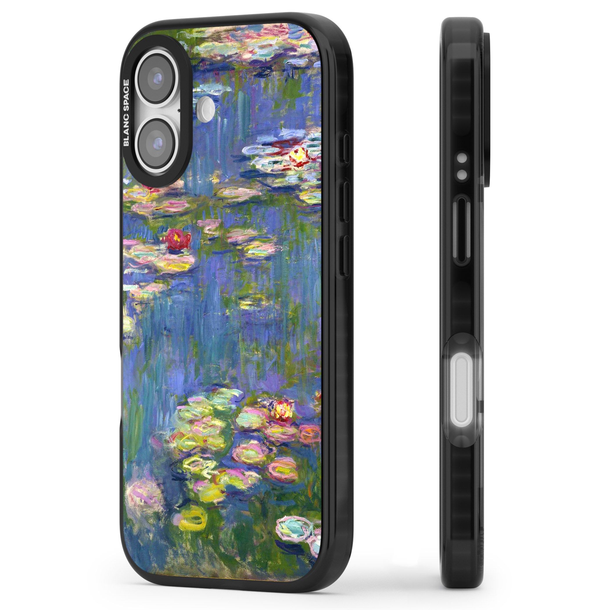 Water Lilies II iPhone 17 Impact Pro Black Phone Case Side Profile
