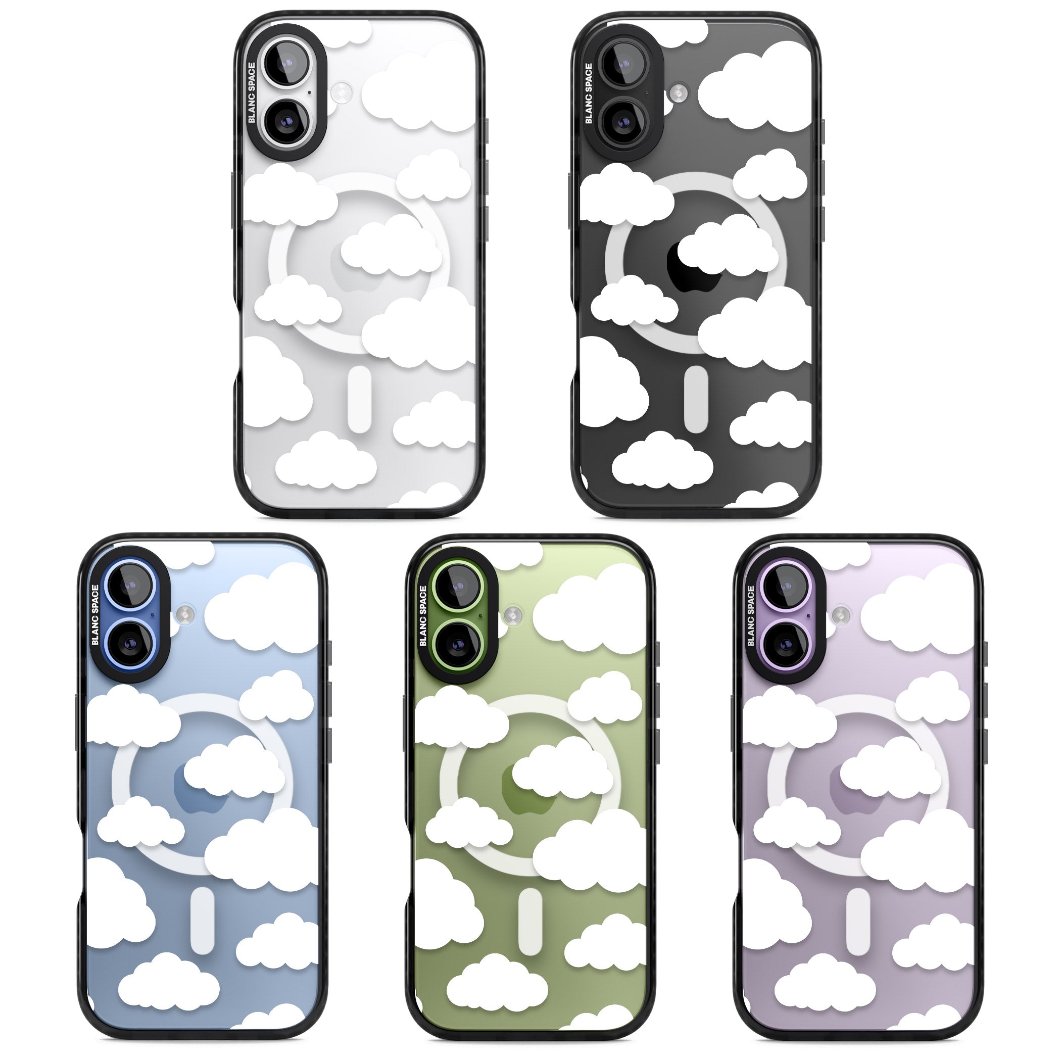 Cloud Pattern iPhone 17 Impact Pro Black Phone Case APT Impact Protection