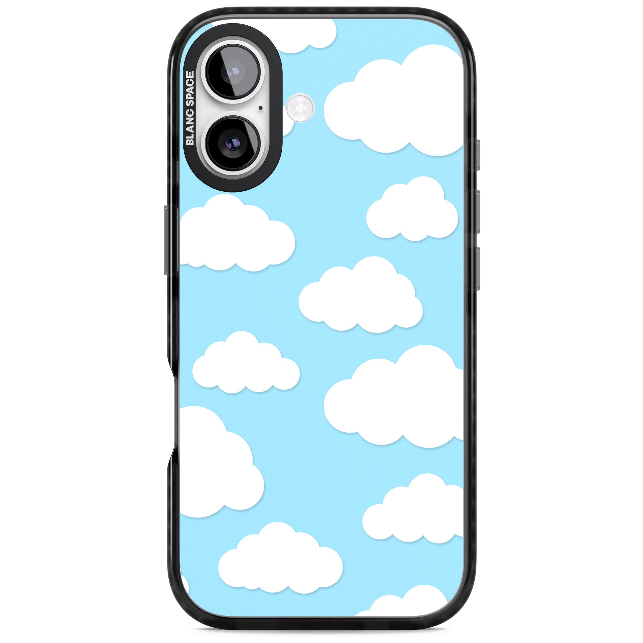 Blue Sky & Clouds Pattern iPhone 17 Impact Pro Black Phone Case