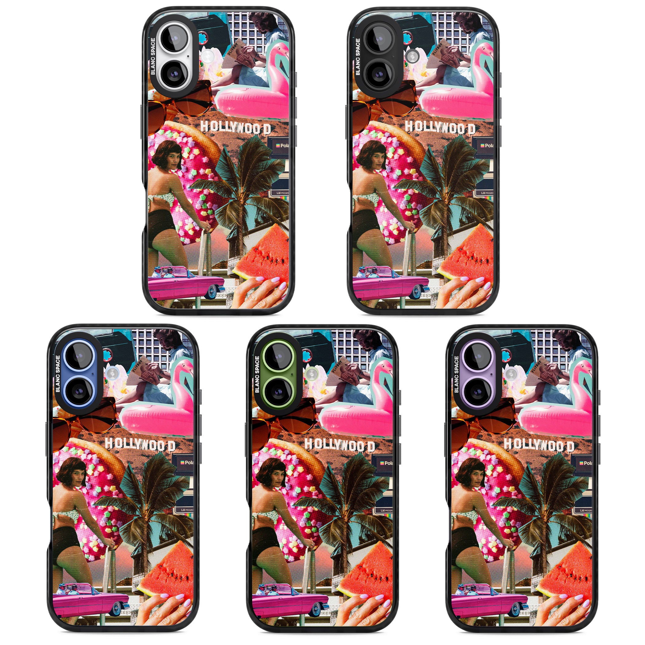 Hollywood Retro Collage iPhone 17 Impact Pro Black Phone Case APT Impact Protection