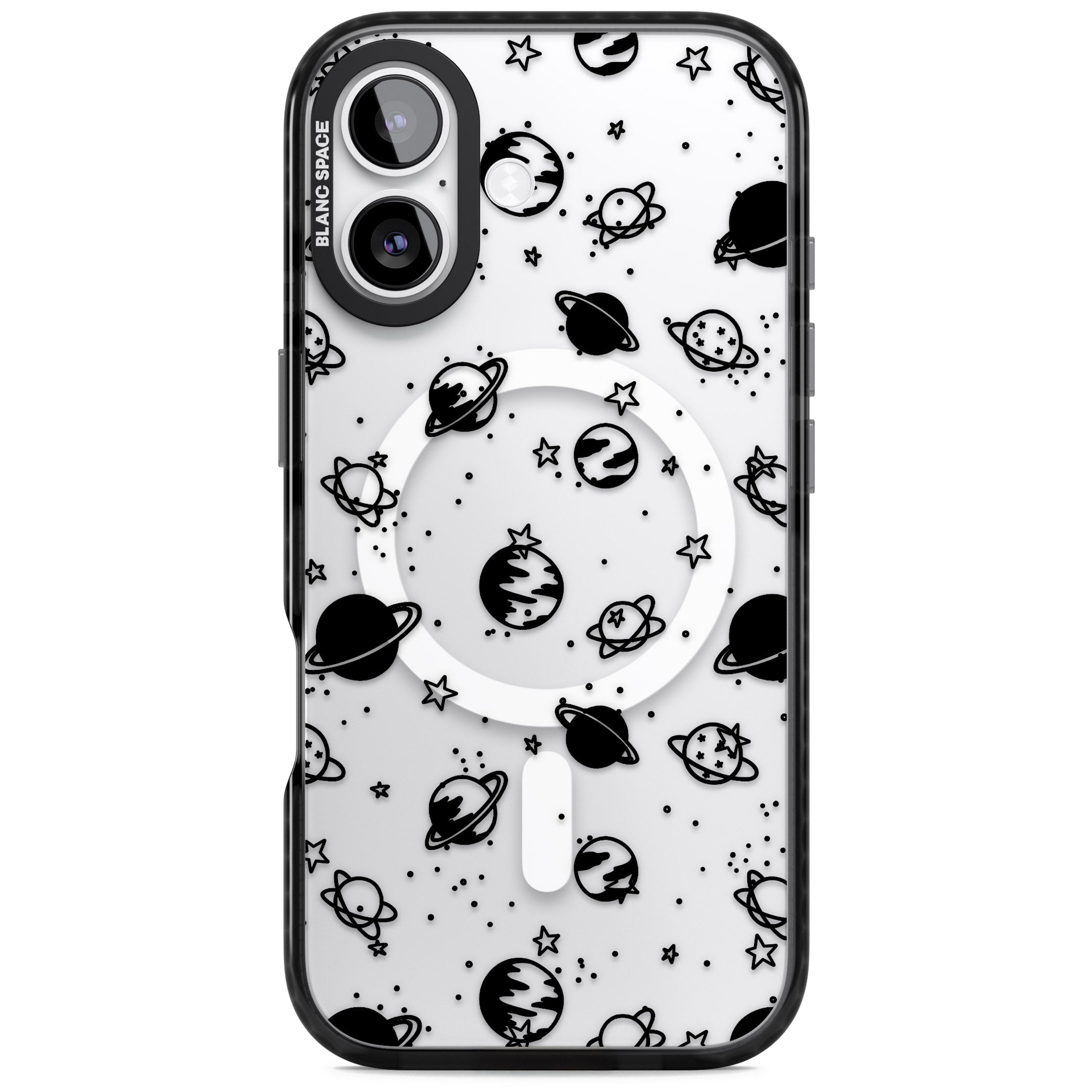 Black Planets iPhone 17 Impact Pro Black Phone Case