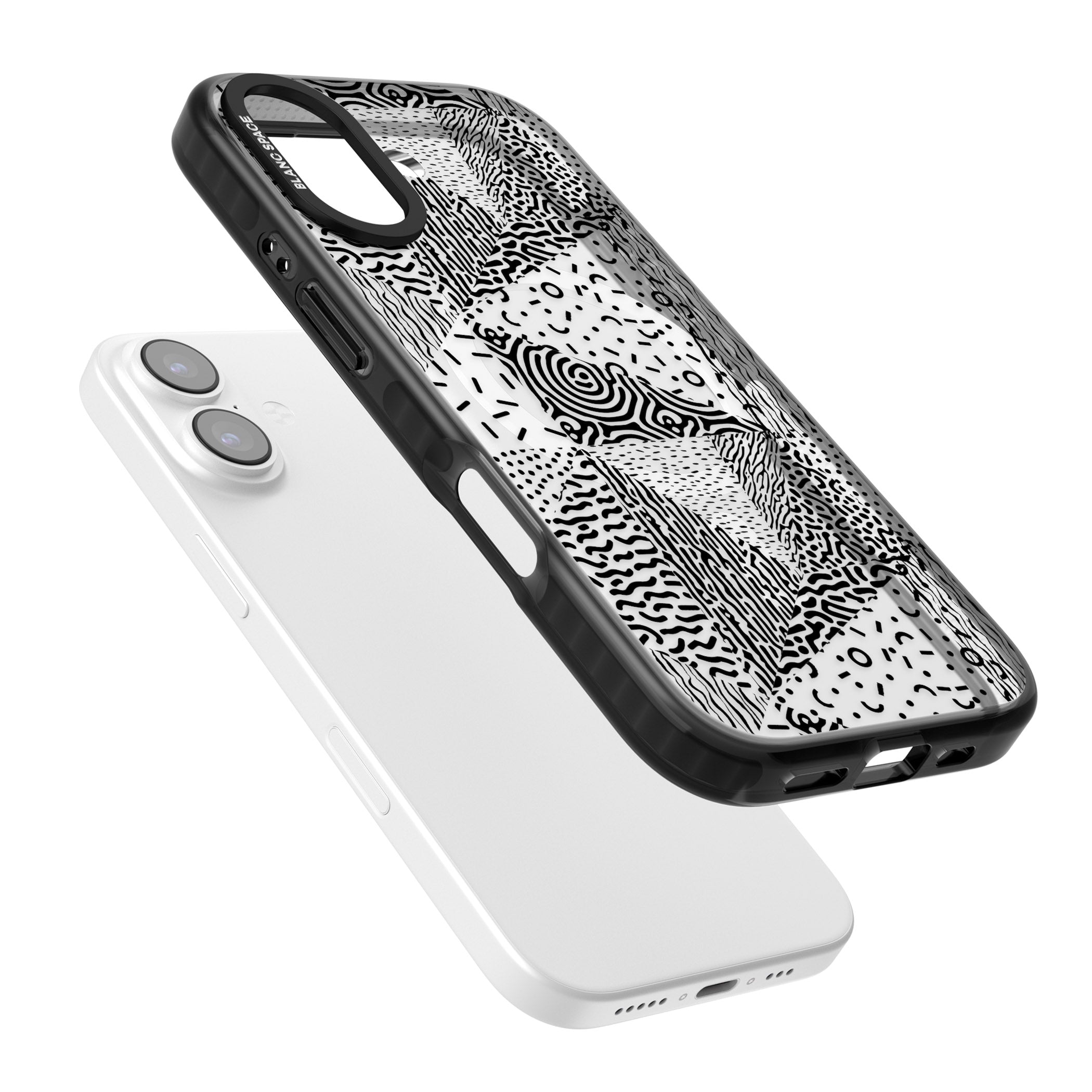 Monochrome Pattern iPhone 17 Impact Pro Black Phone Case Colours