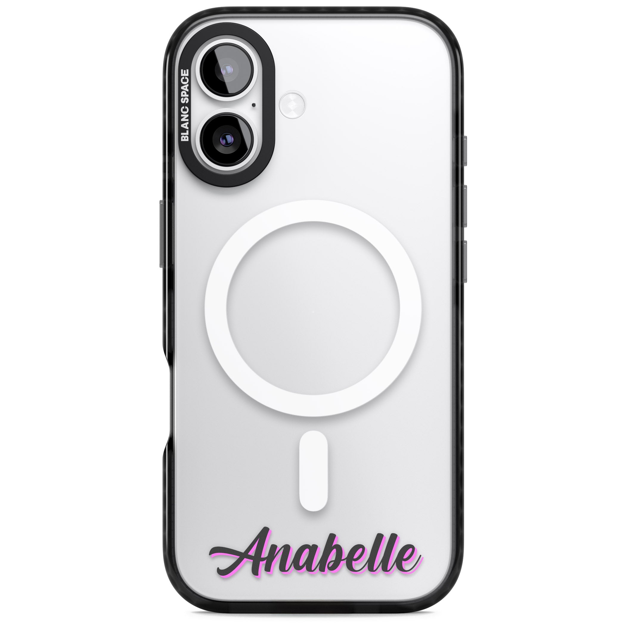 Personalised Cute Bottom Name iPhone 17 Impact Pro Black Phone Case