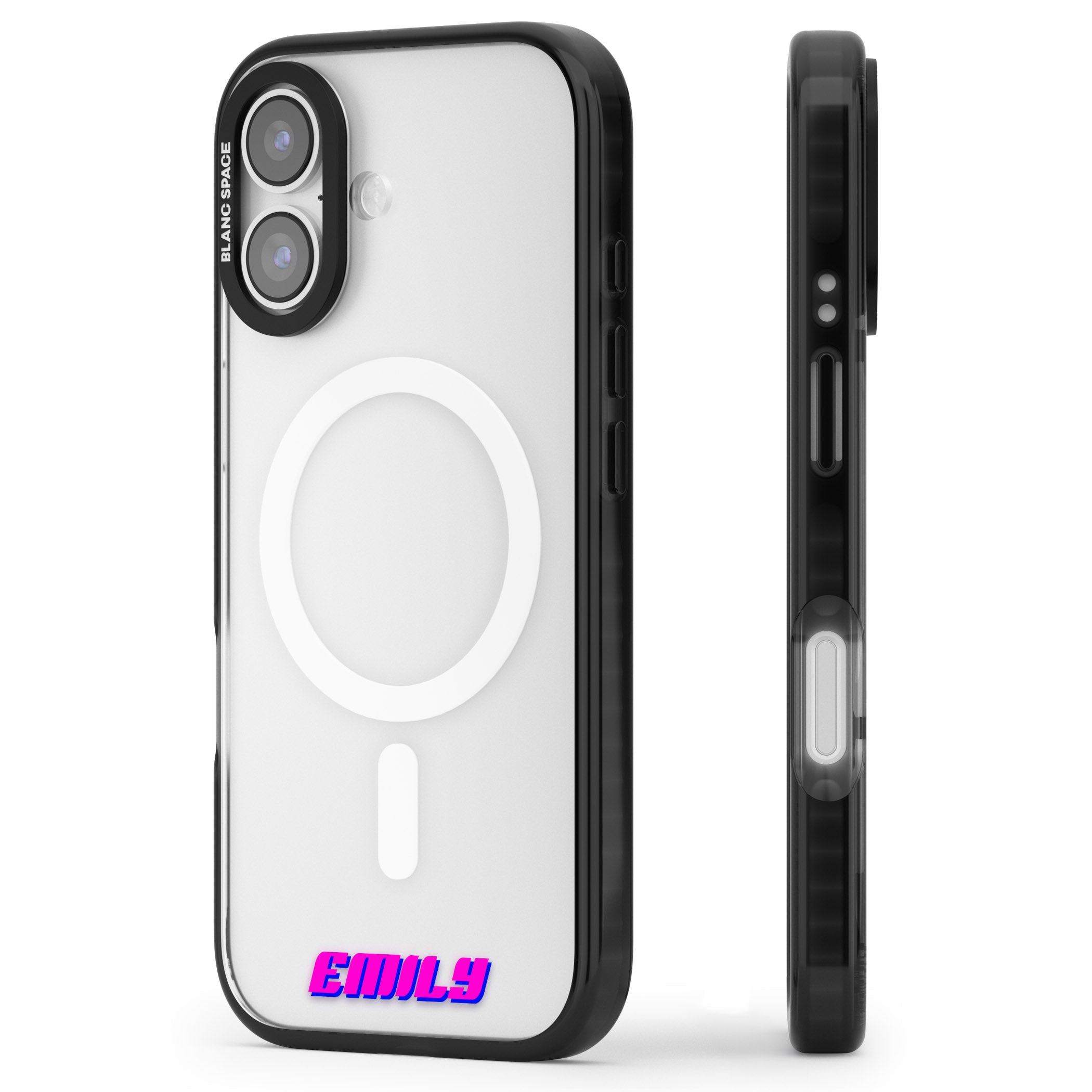 Personalised Cool Bottom Name iPhone 17 Impact Pro Black Phone Case Side Profile