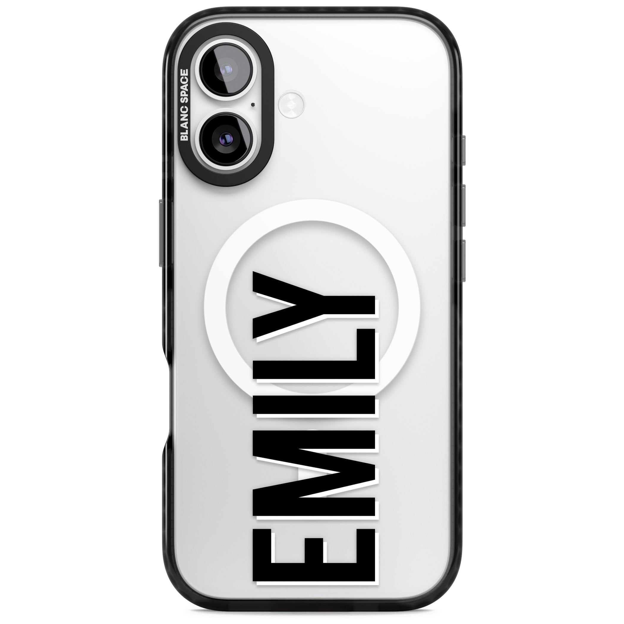 Personalised Vertical Name iPhone 17 Impact Pro Black Phone Case