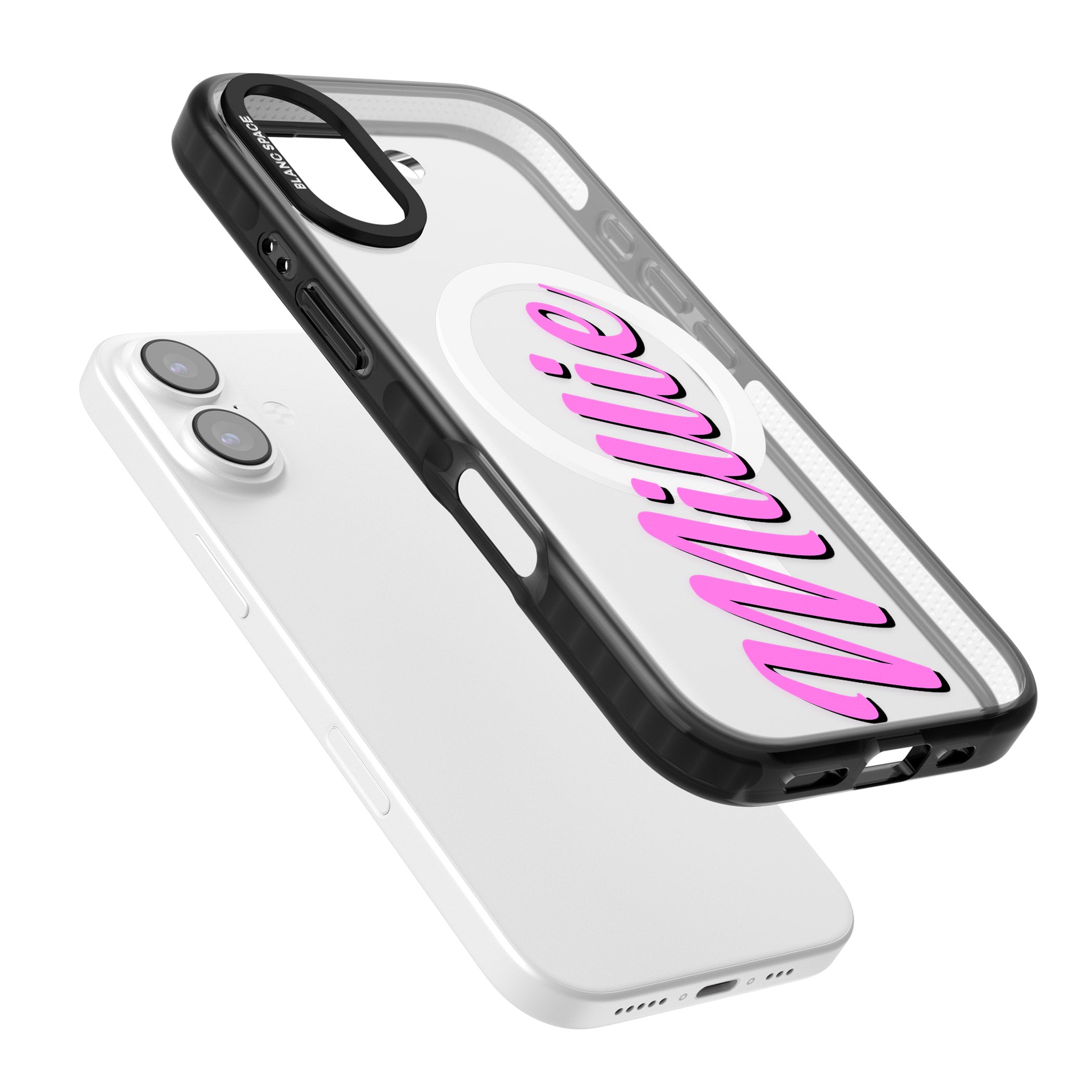 Personalised Cute Vertical Name iPhone 17 Impact Pro Black Phone Case Colours