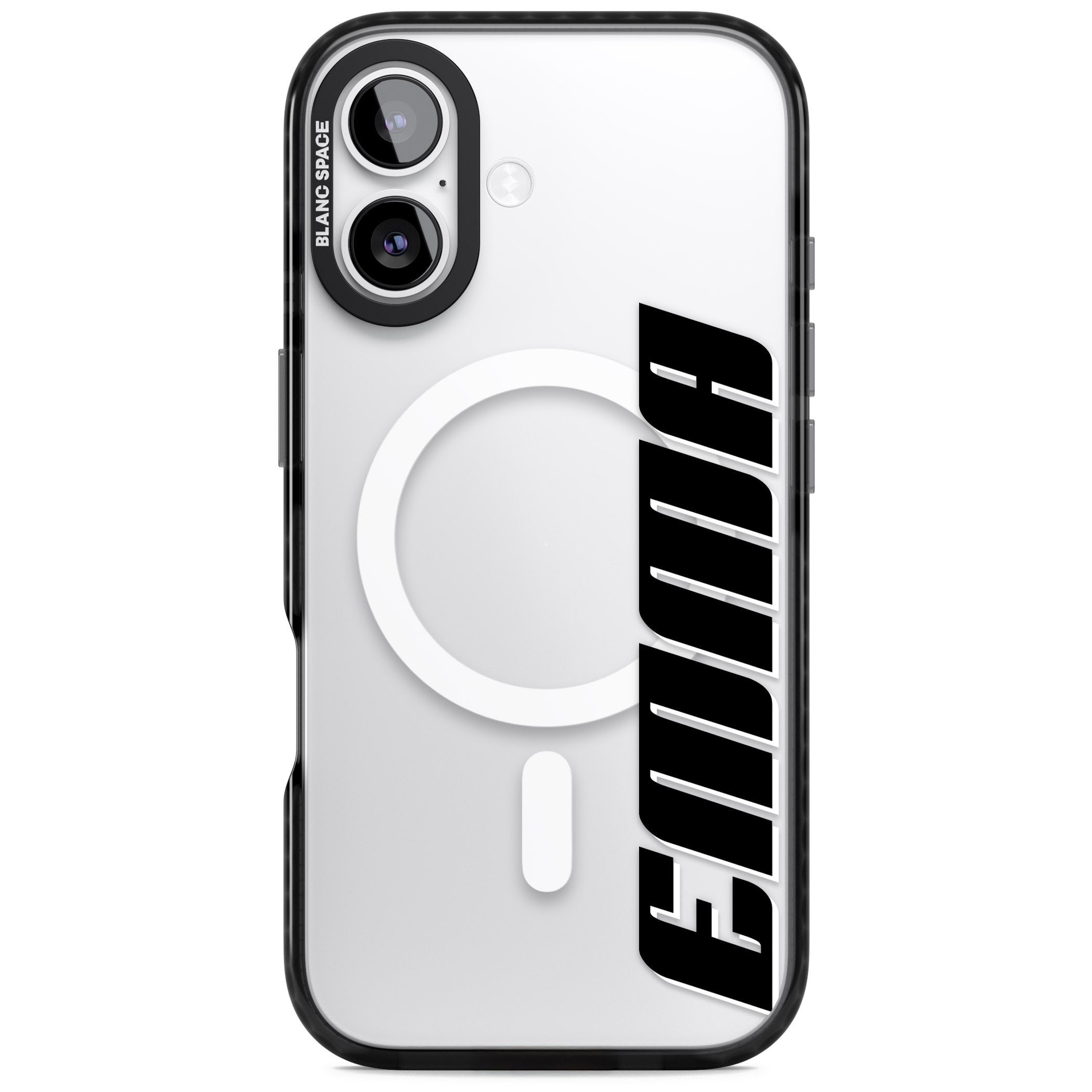 Personalised Vertical Bold Name iPhone 17 Impact Pro Black Phone Case