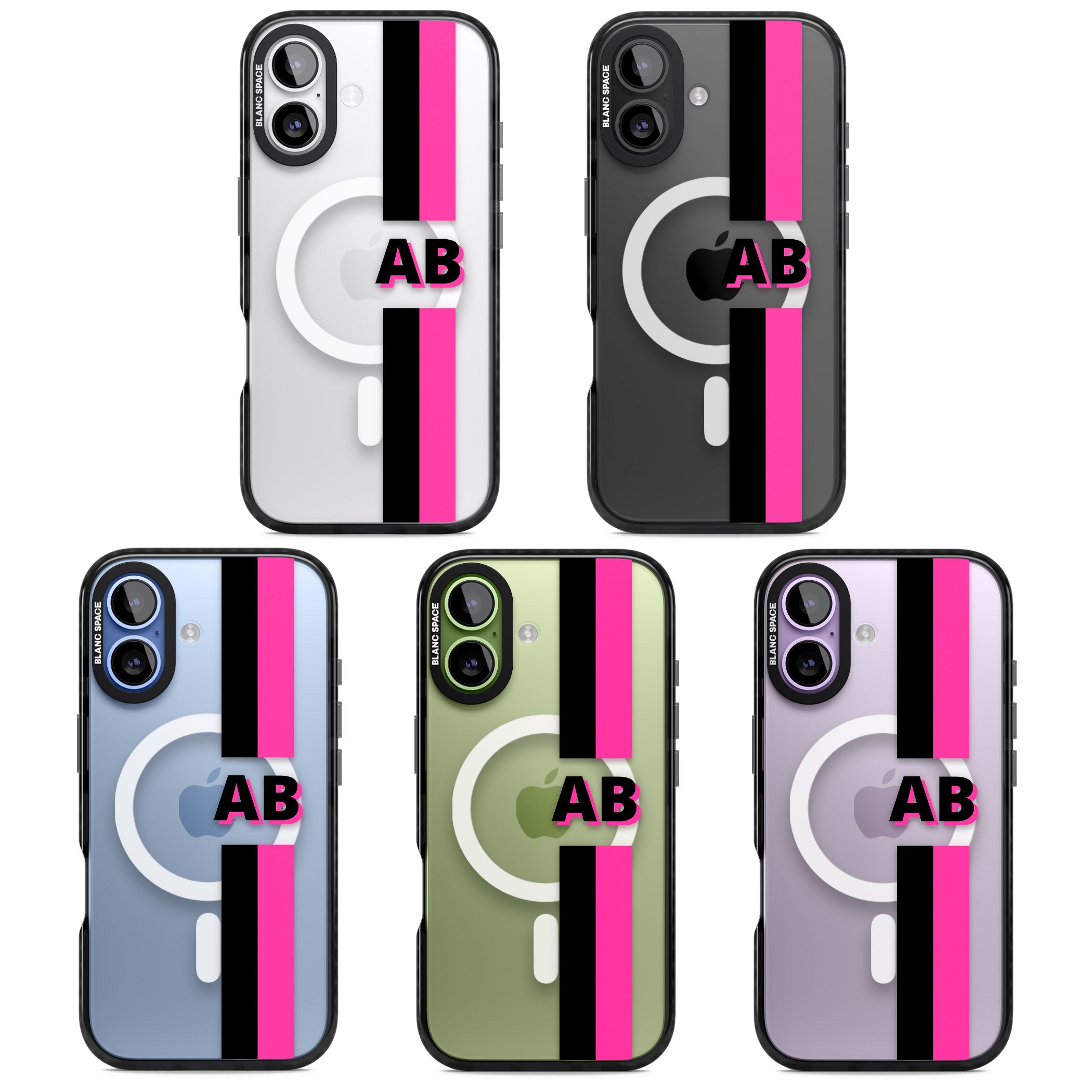 Personalised Bold Name Stripe iPhone 17 Impact Pro Black Phone Case APT Impact Protection