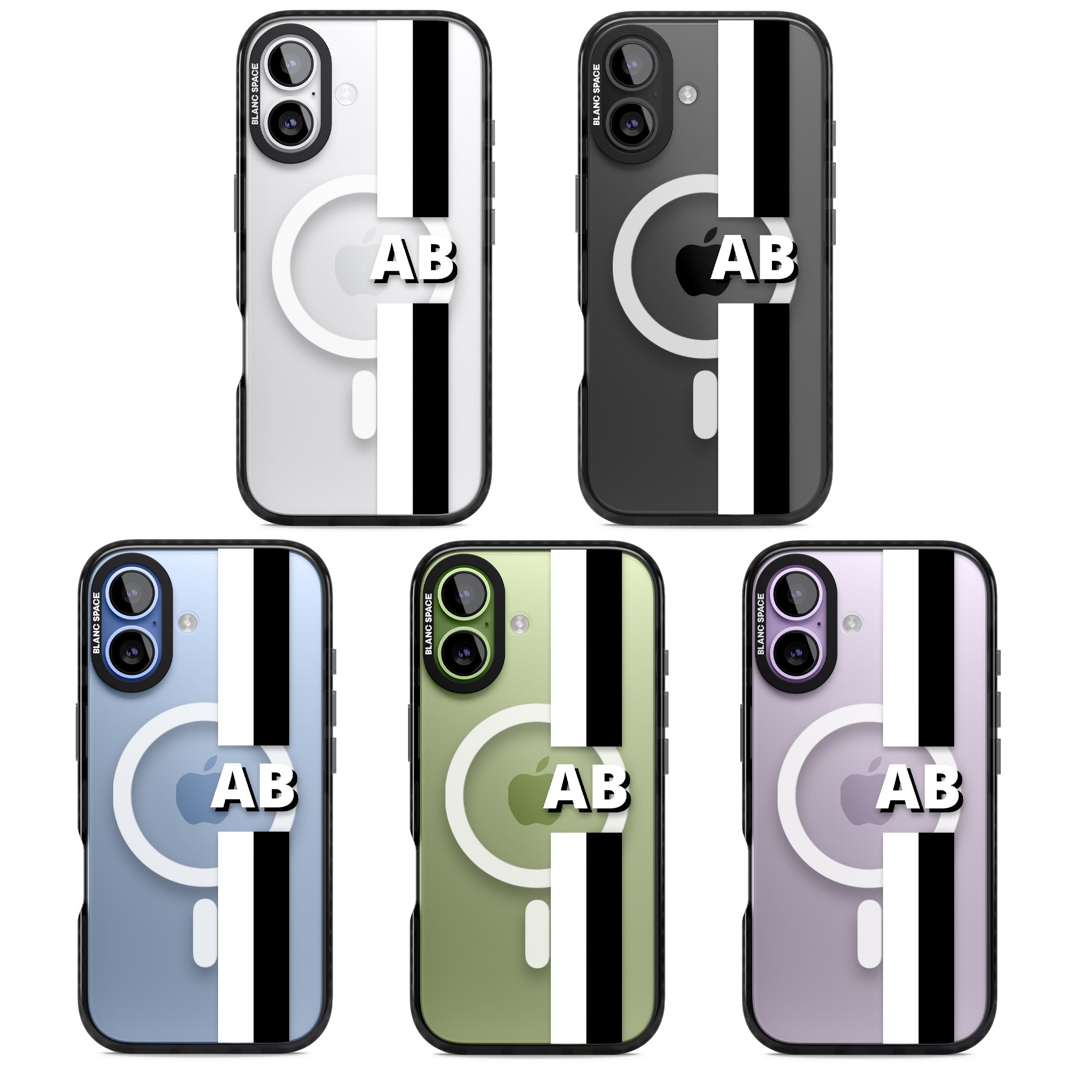 Personalised Bold Two Stripe Name iPhone 17 Impact Pro Black Phone Case APT Impact Protection