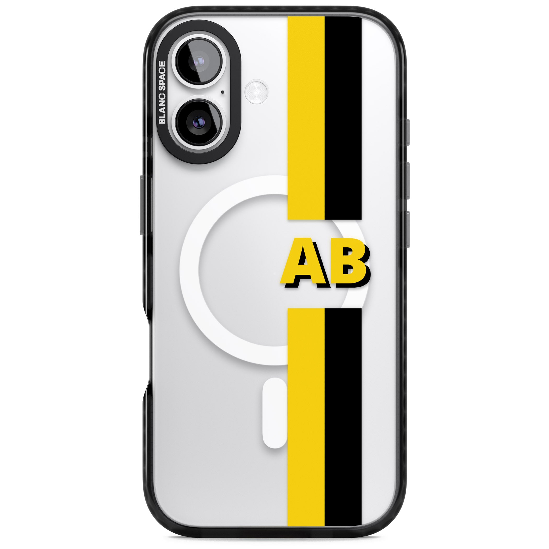 Personalised Bold Name Striped iPhone 17 Impact Pro Black Phone Case
