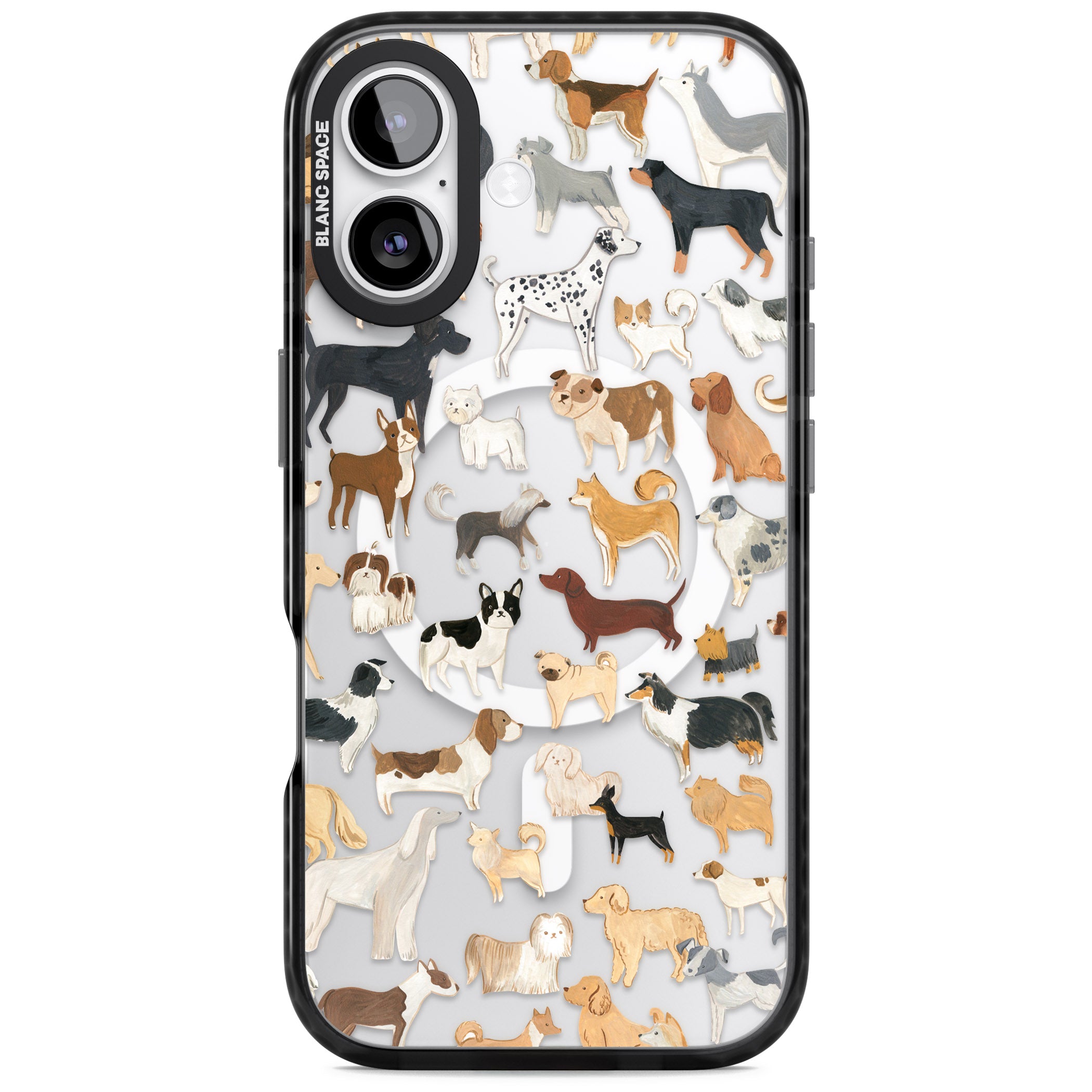 Hand Painted Dogs iPhone 17 Impact Pro Black Phone Case