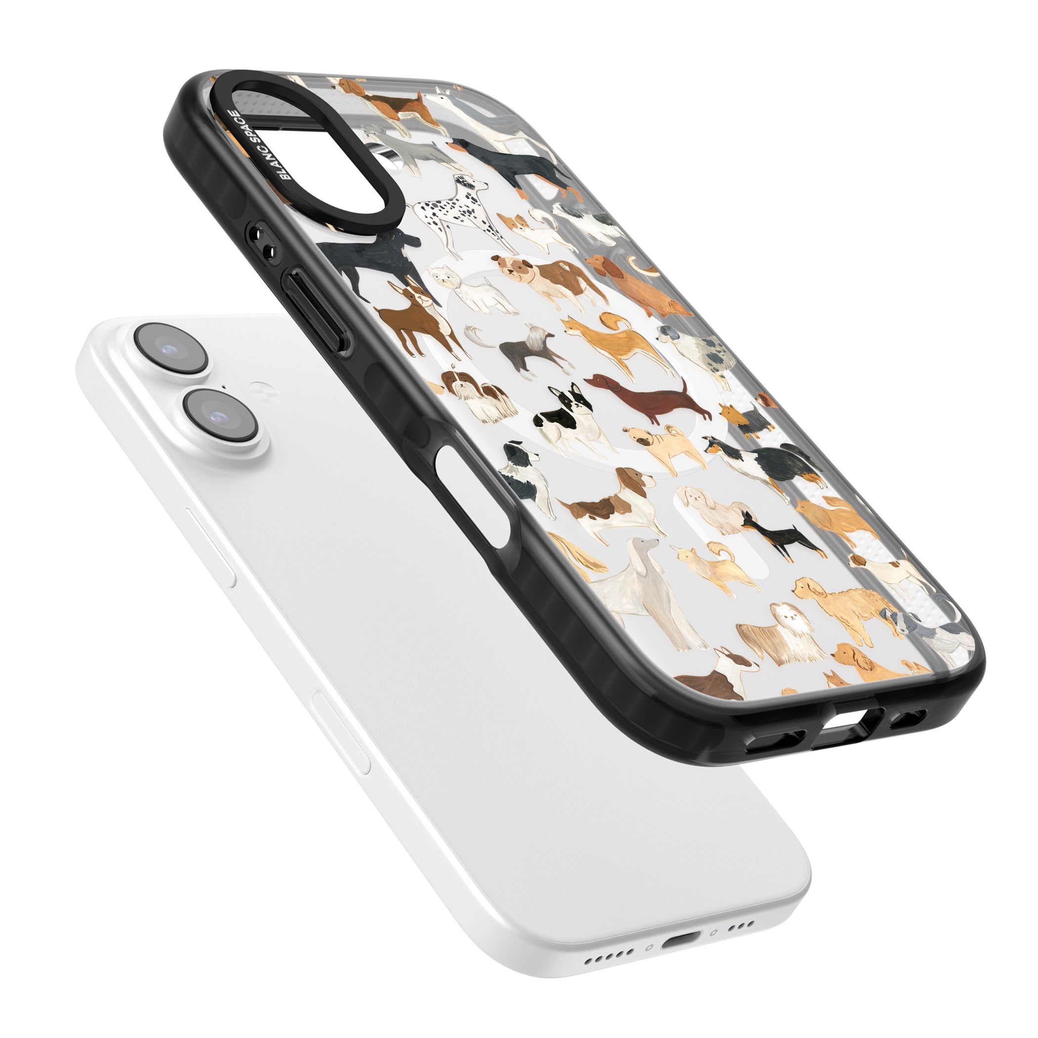 Hand Painted Dogs iPhone 17 Impact Pro Black Phone Case Colours