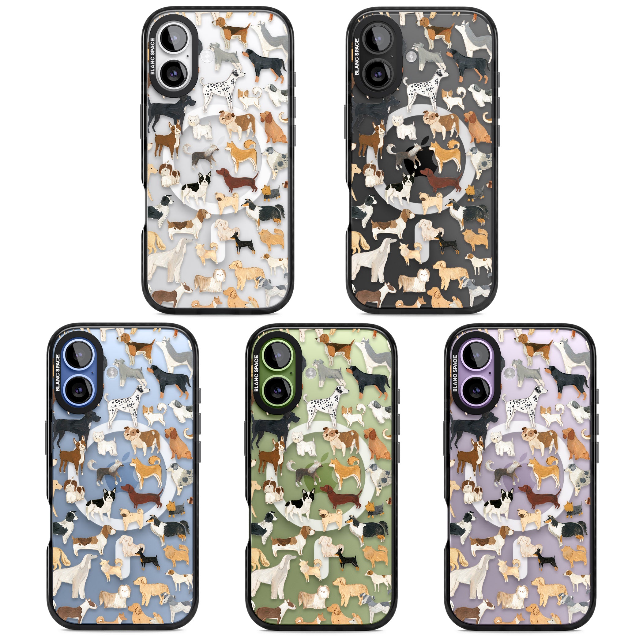 Hand Painted Dogs iPhone 17 Impact Pro Black Phone Case APT Impact Protection