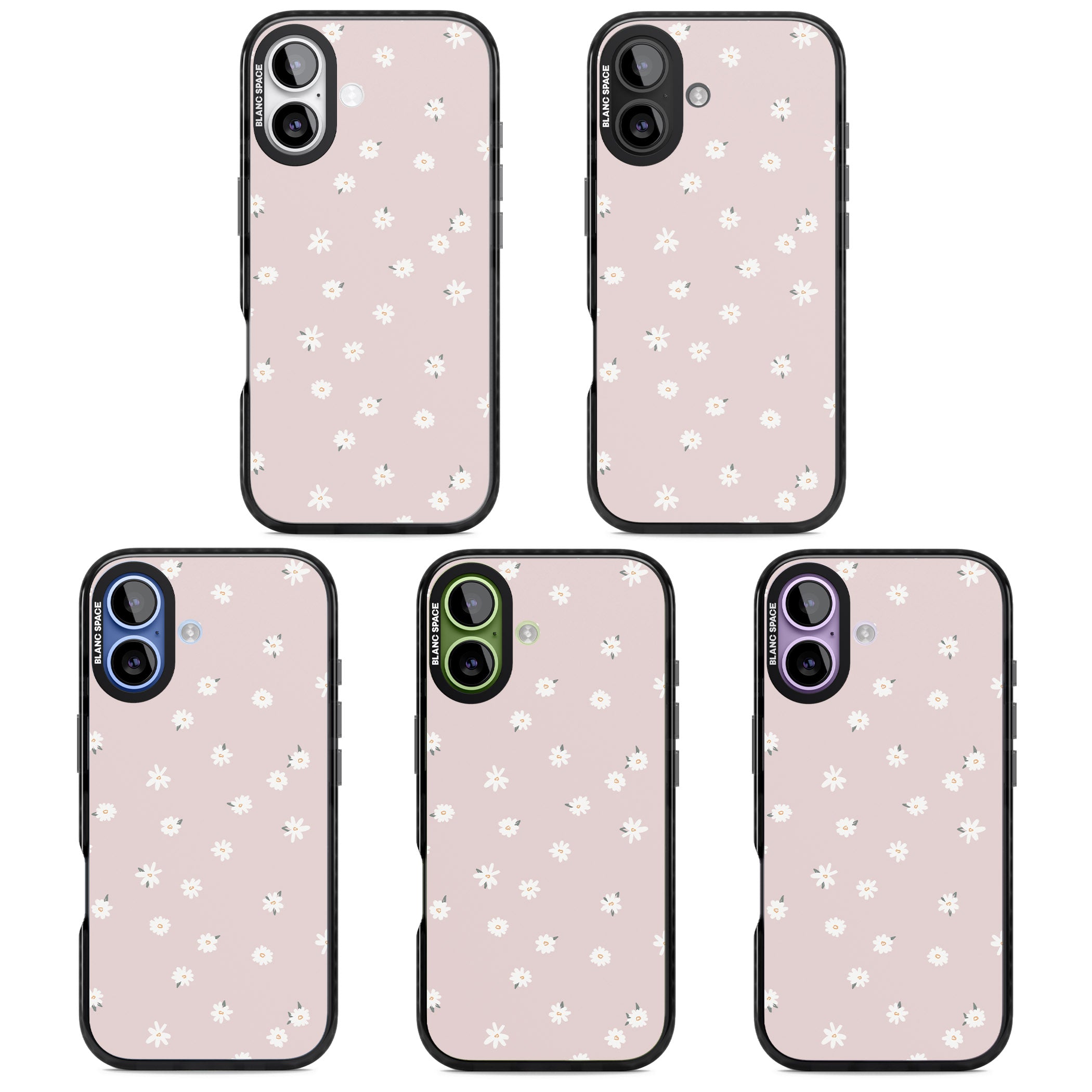 Painted Daises On Pink iPhone 17 Impact Pro Black Phone Case APT Impact Protection