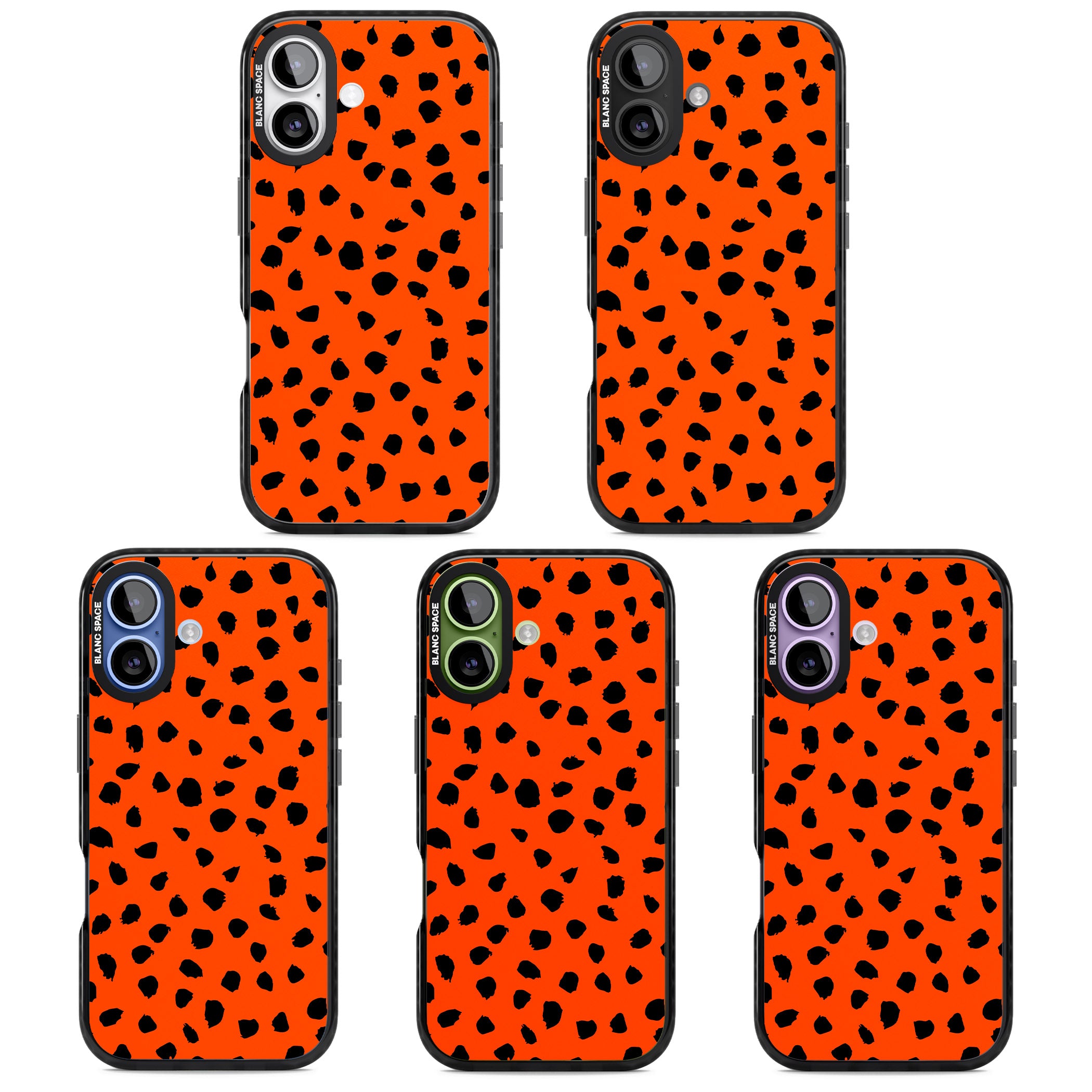 Bold Red Spot Print iPhone 17 Impact Pro Black Phone Case APT Impact Protection