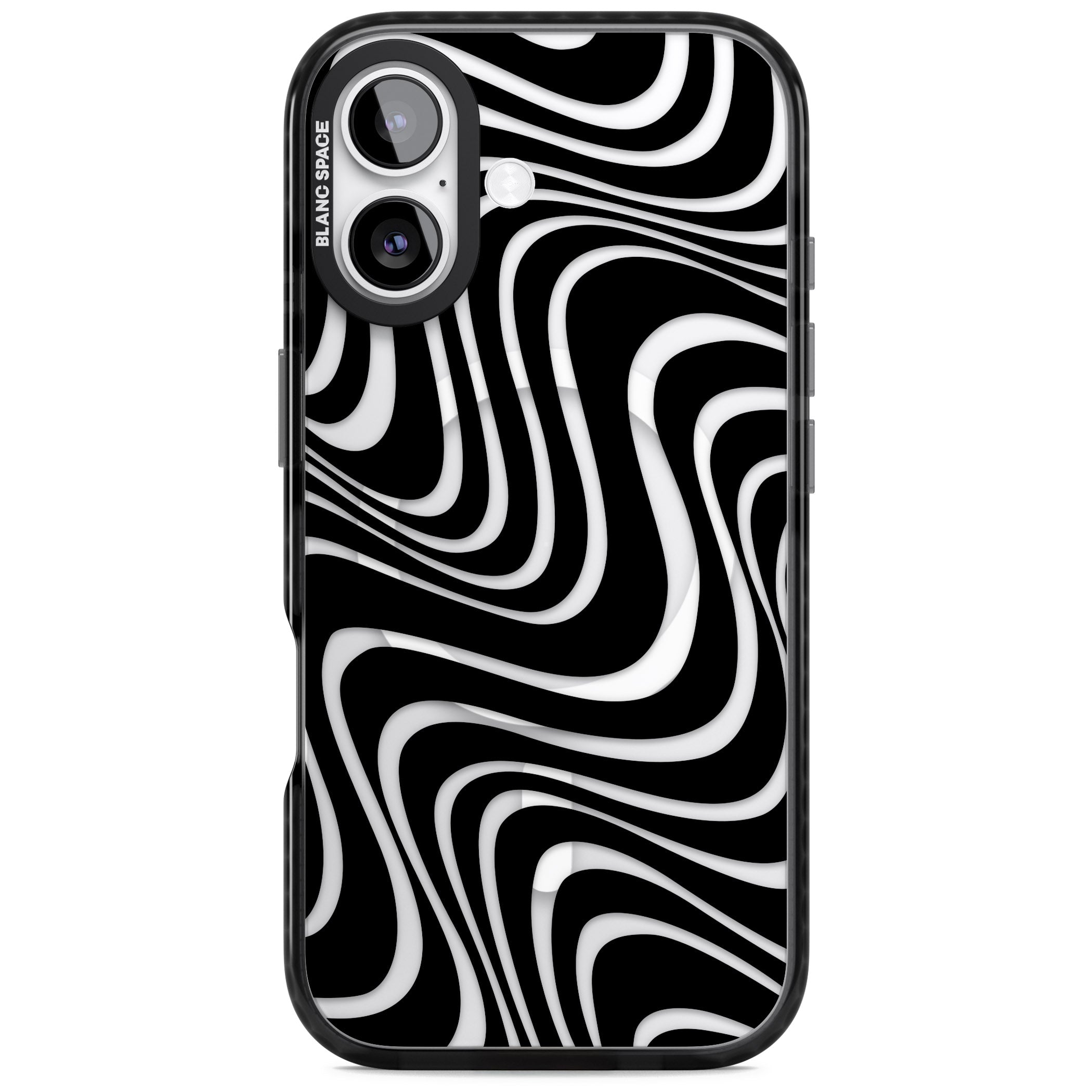Abstract Waves iPhone 17 Impact Pro Black Phone Case