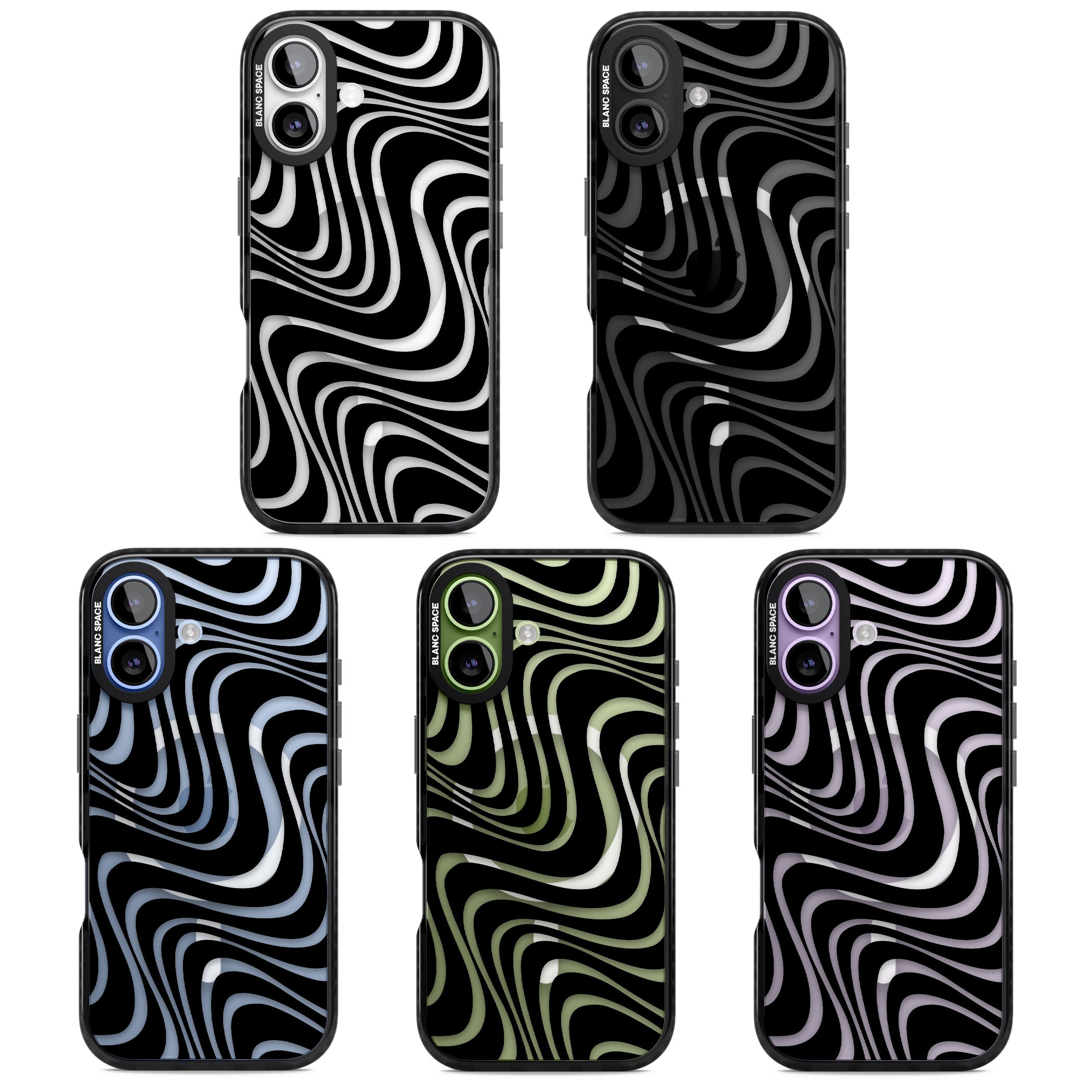 Abstract Waves iPhone 17 Impact Pro Black Phone Case APT Impact Protection