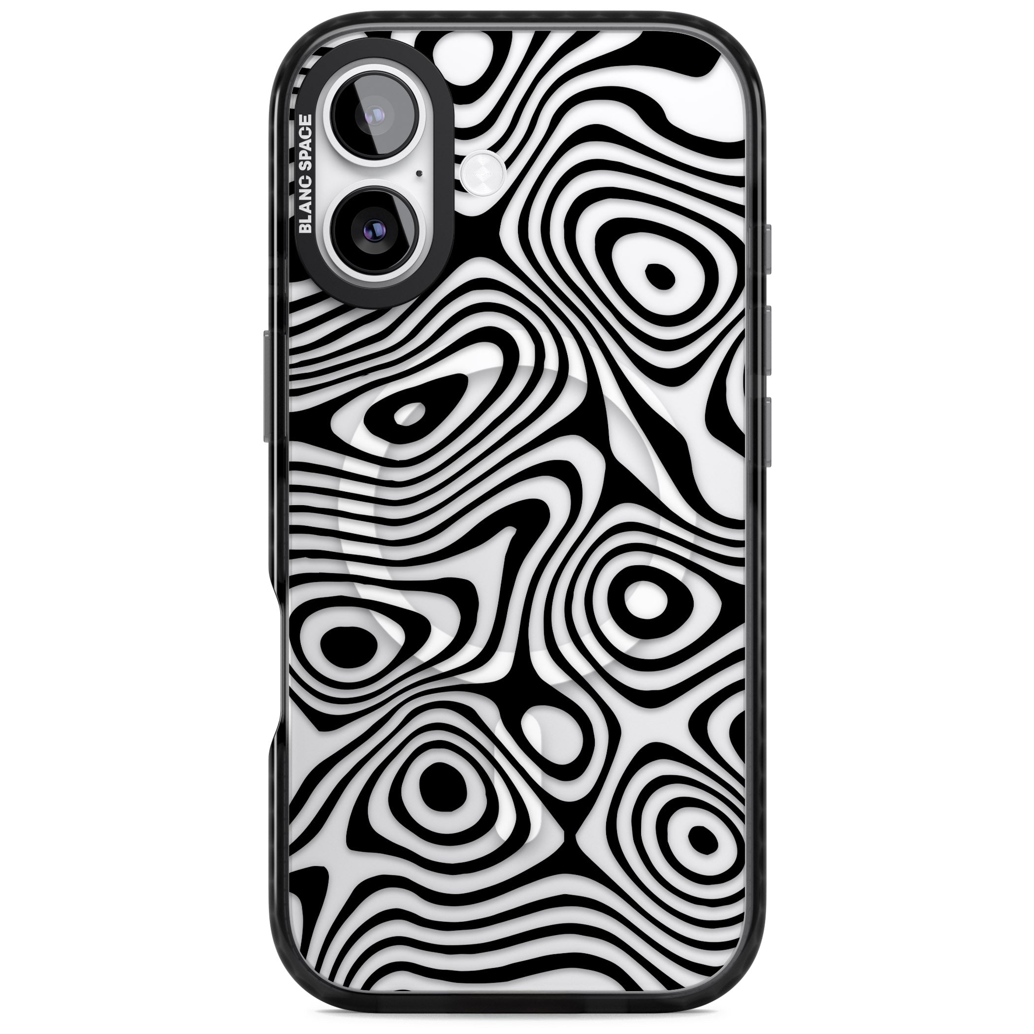 Dark Topographic Map iPhone 17 Impact Pro Black Phone Case