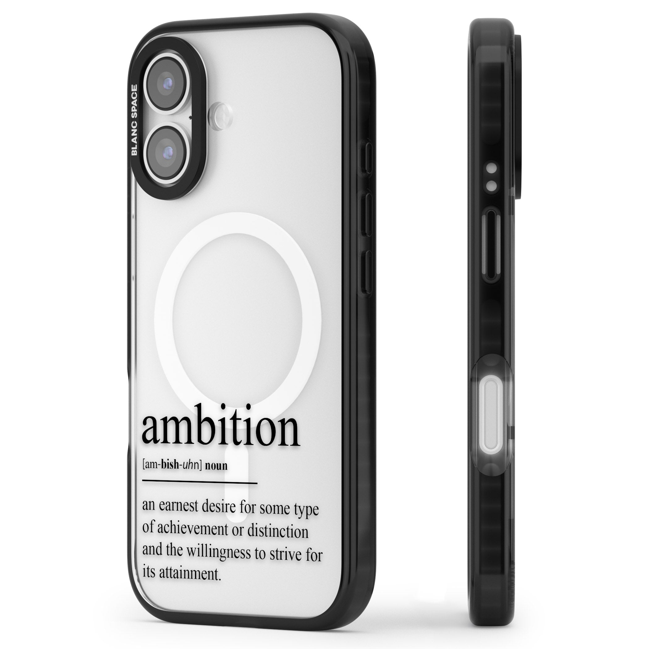 Ambition iPhone 17 Impact Pro Black Phone Case Side Profile