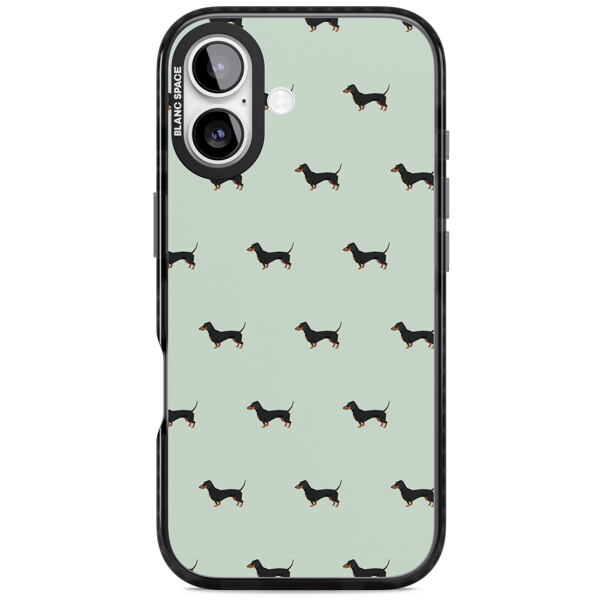 Dachshund Dog Pattern iPhone 17 Impact Pro Black Phone Case