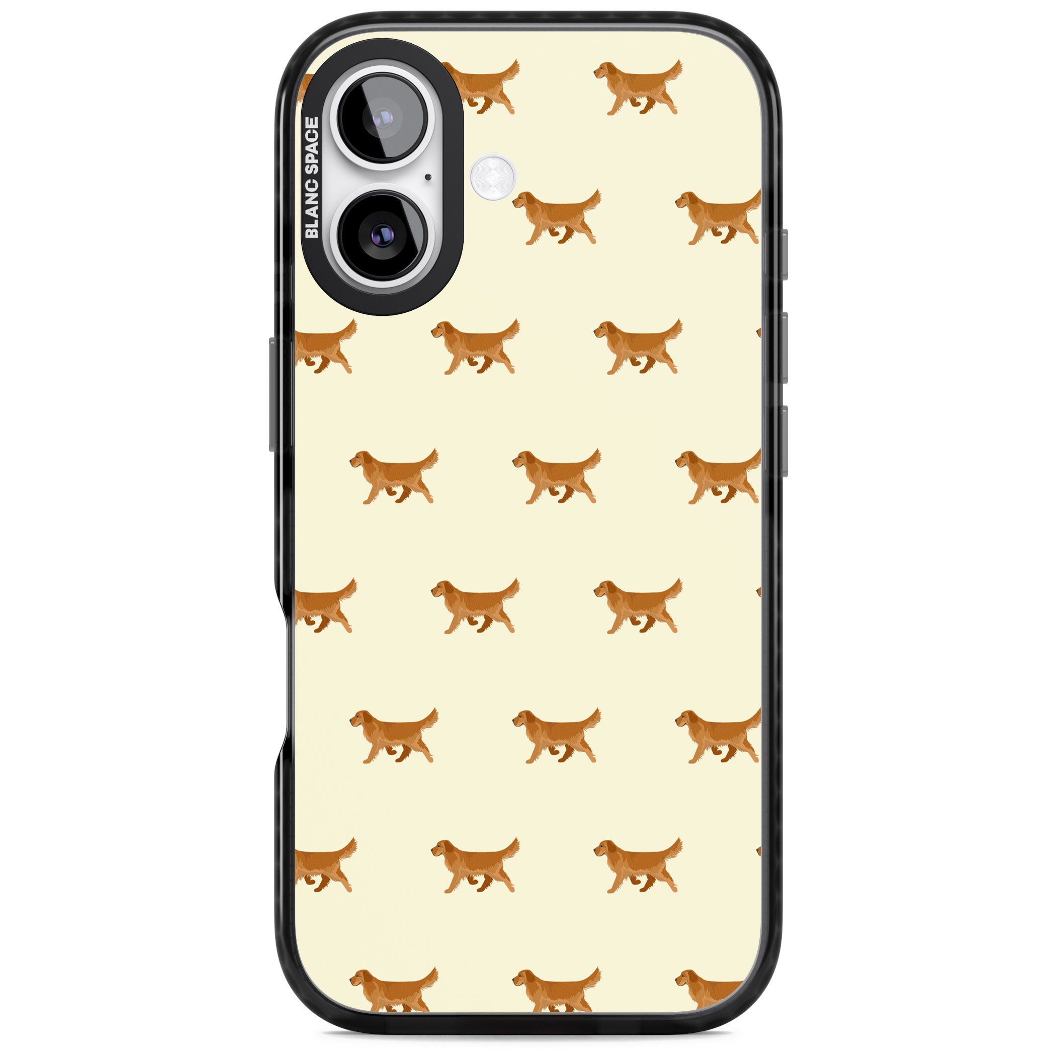 Golden Retriever Dog Pattern iPhone 17 Impact Pro Black Phone Case