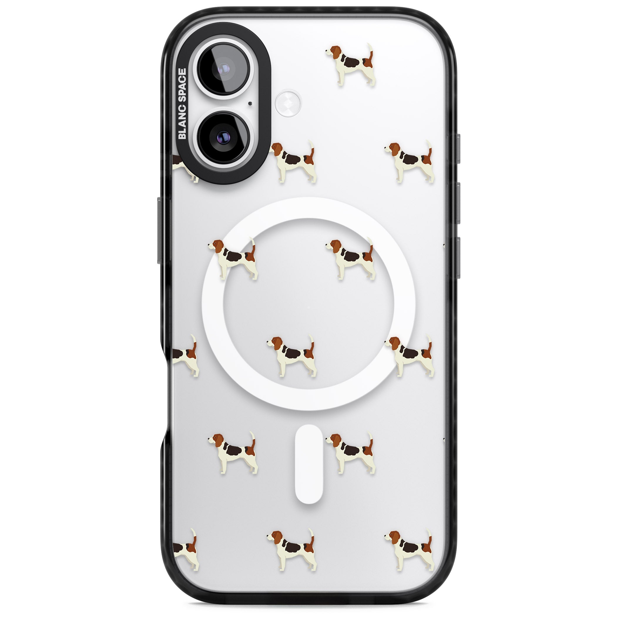 Beagle Dog Pattern iPhone 17 Impact Pro Black Phone Case