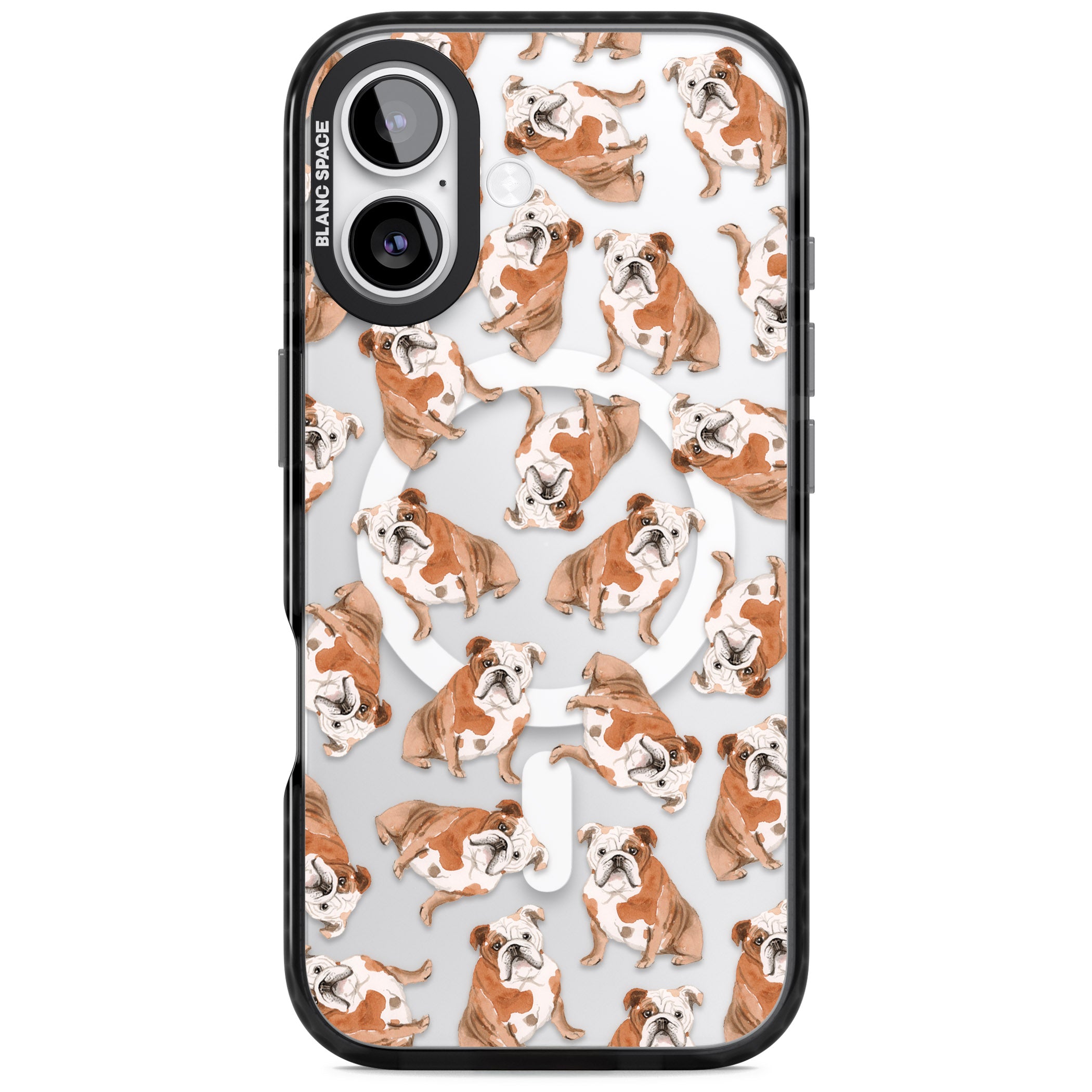 English Bulldog Watercolour Dog Pattern iPhone 17 Impact Pro Black Phone Case