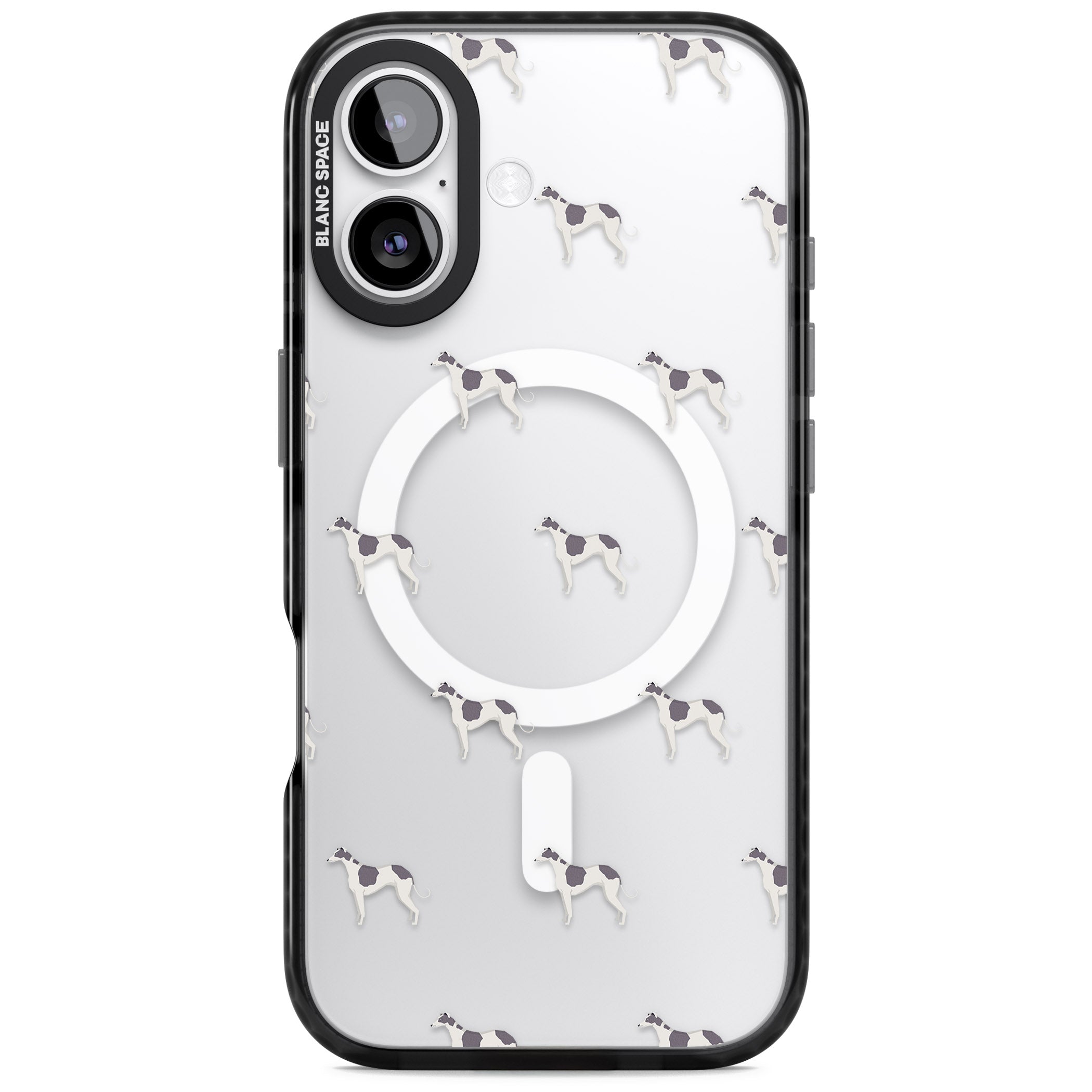 Greyhound Pattern iPhone 17 Impact Pro Black Phone Case