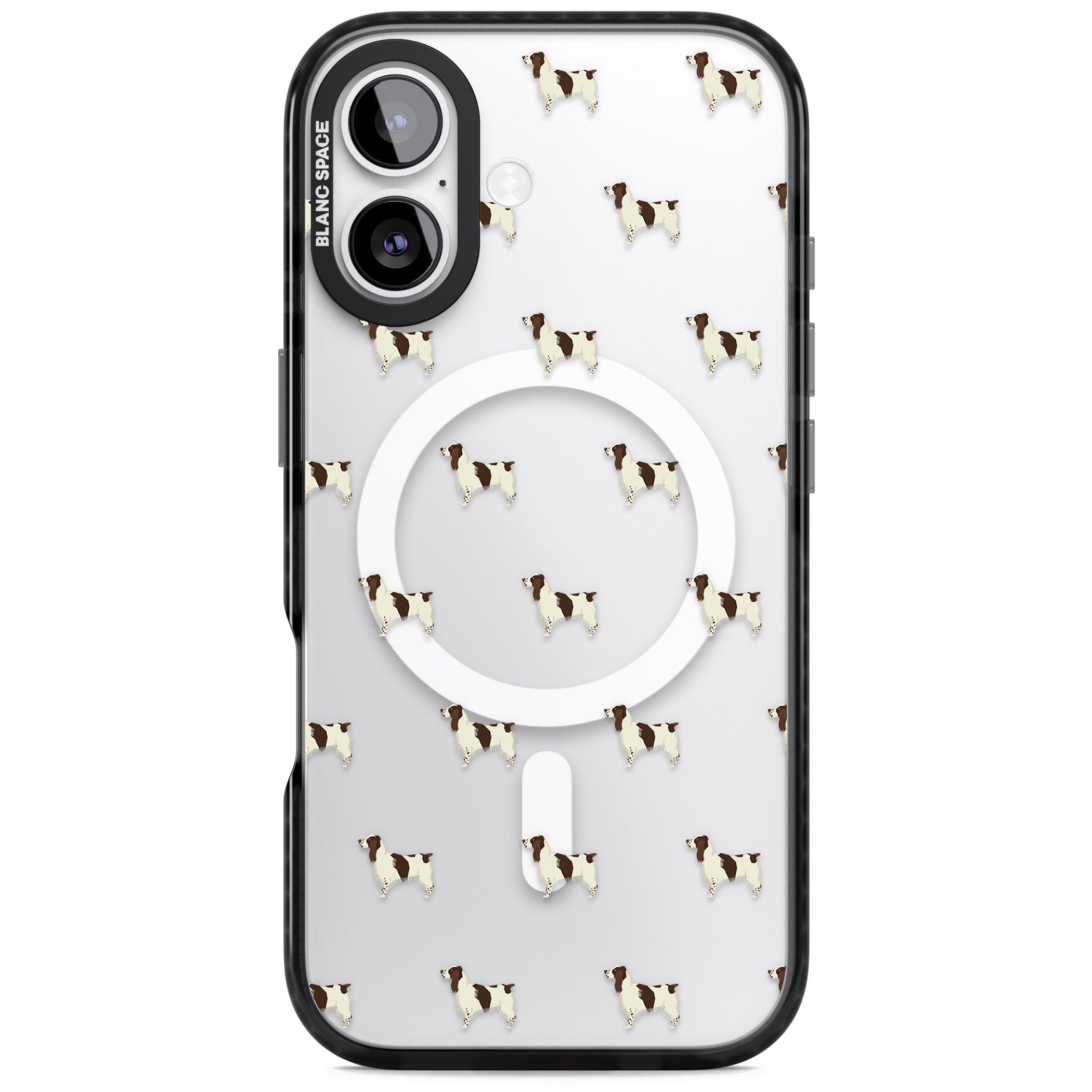 Spaniel Pattern iPhone 17 Impact Pro Black Phone Case
