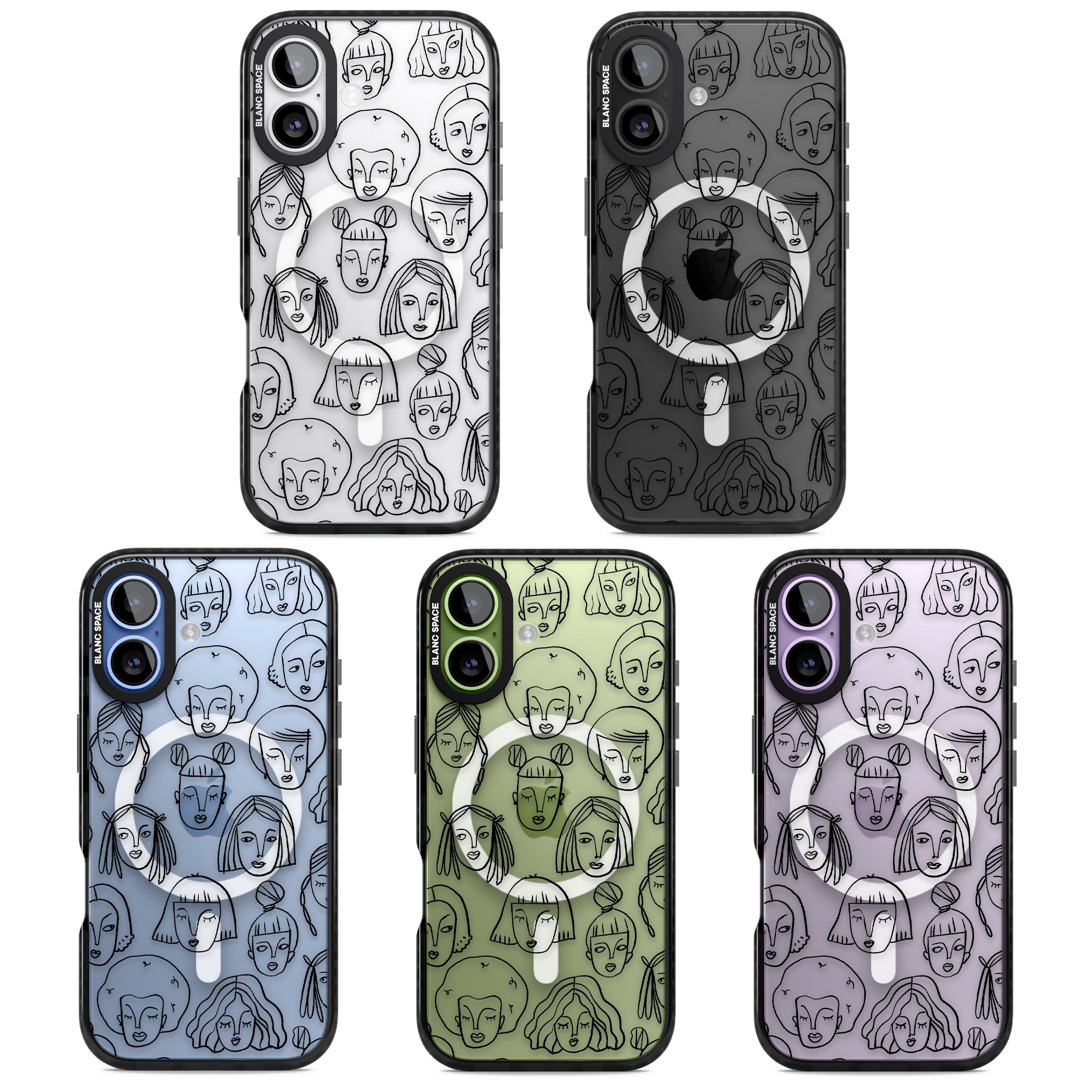 Doodle Face iPhone 17 Impact Pro Black Phone Case APT Impact Protection