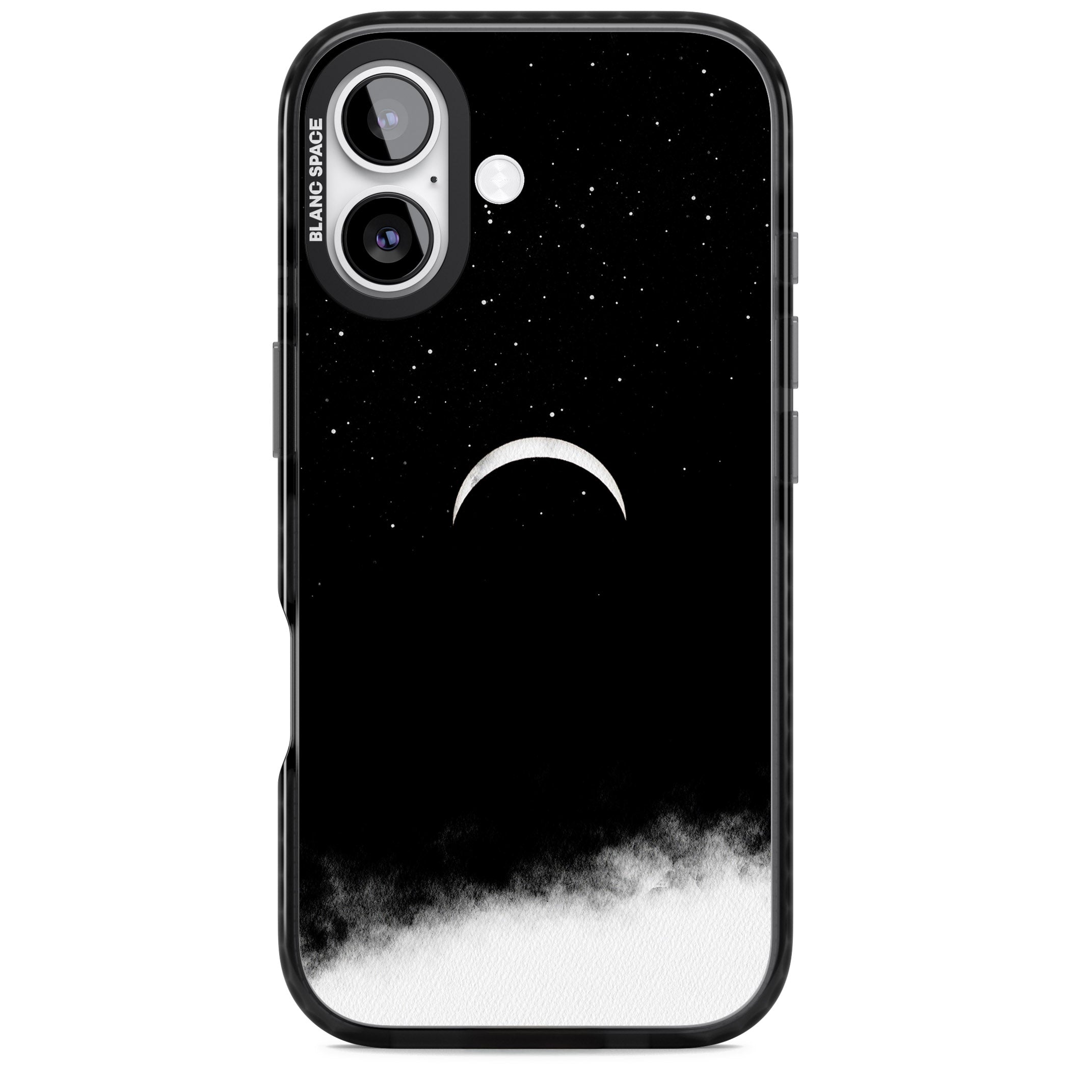 Crescent Moon Night Sky iPhone 17 Impact Pro Black Phone Case