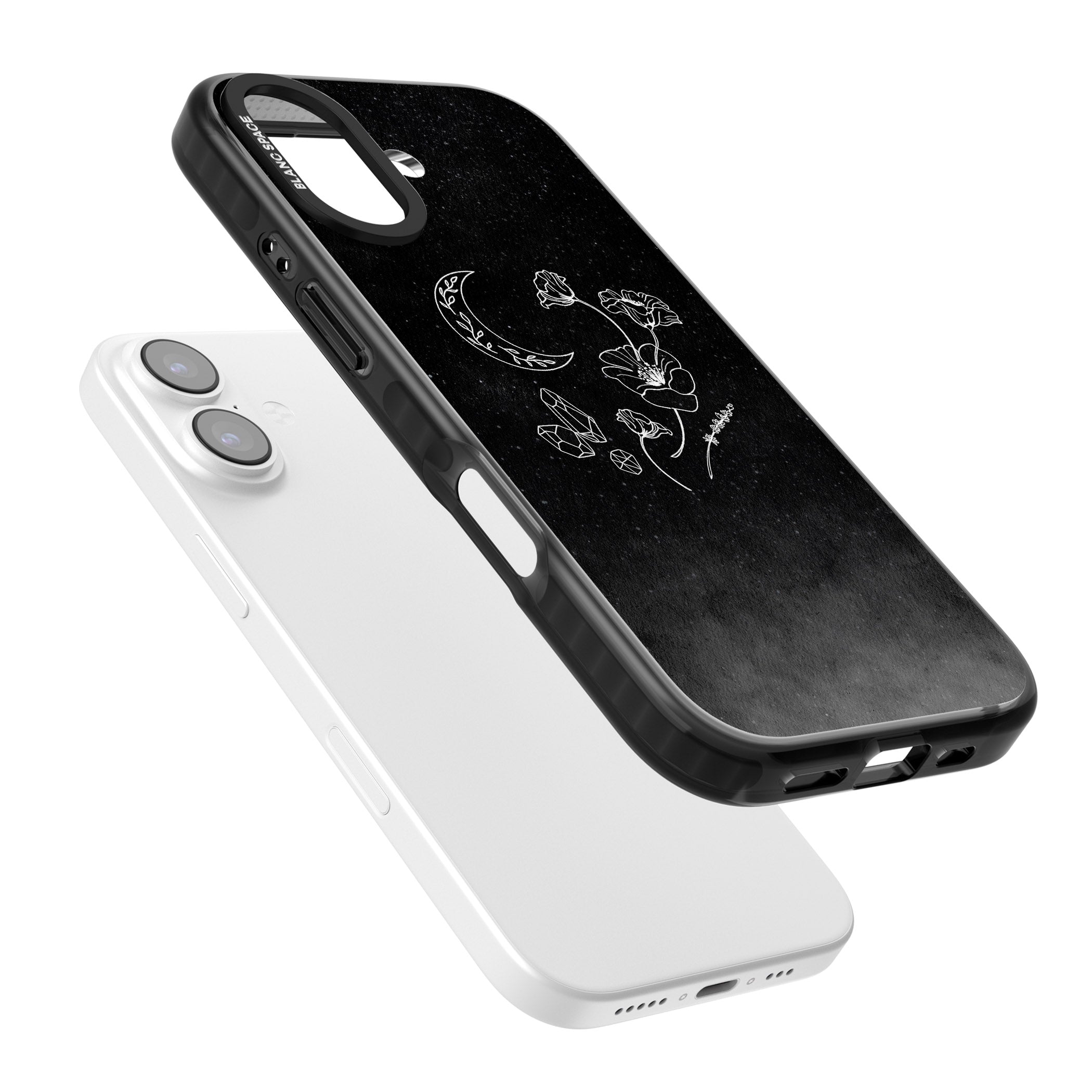 Midnight Moon Botanic iPhone 17 Impact Pro Black Phone Case Colours