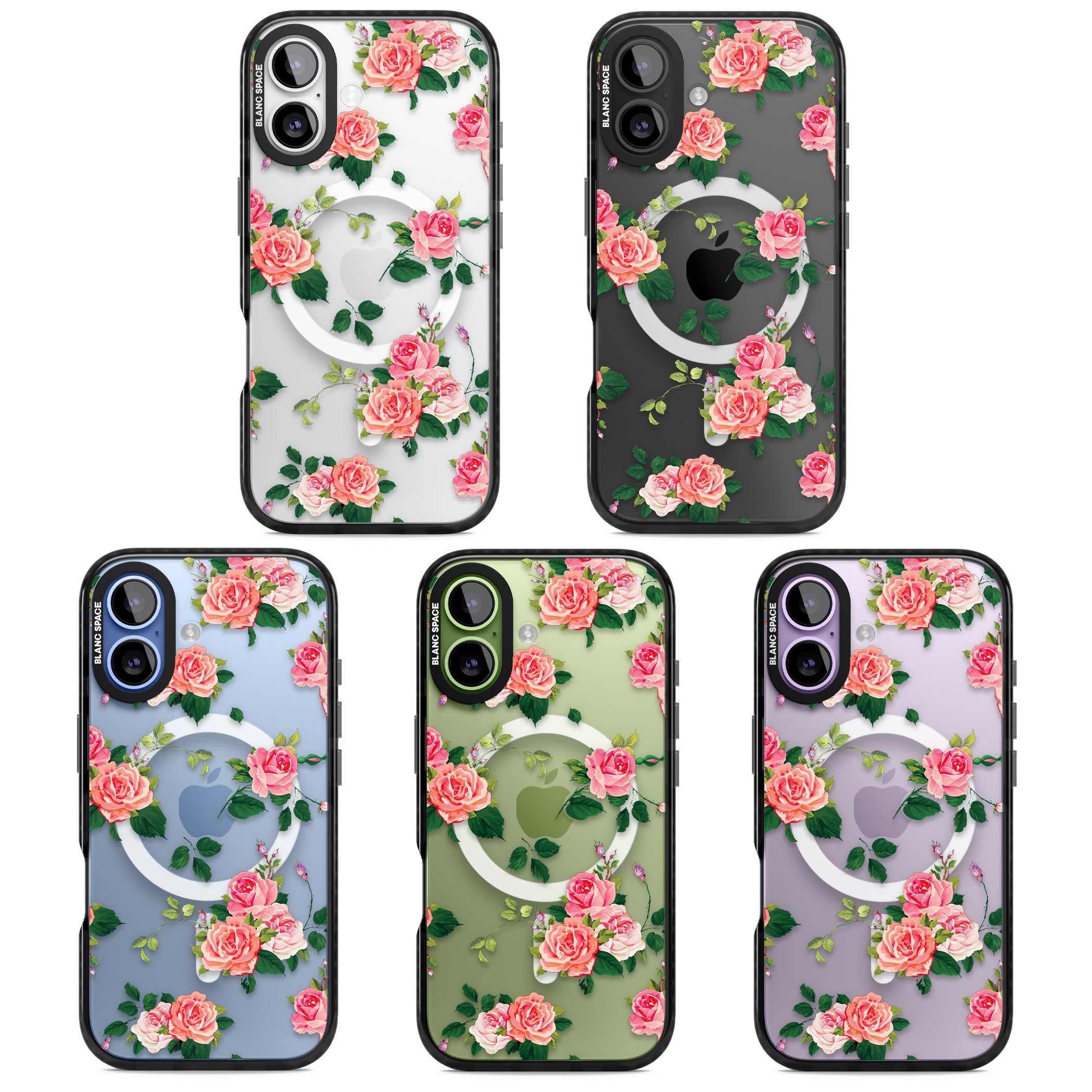 Pink Roses iPhone 17 Impact Pro Black Phone Case APT Impact Protection